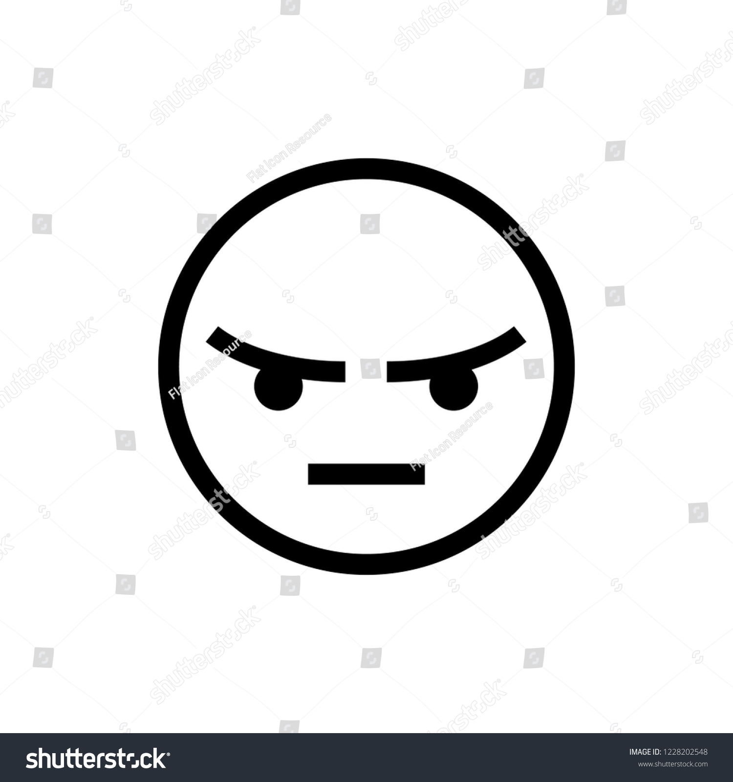 Angry Emoticon Vector Stock Vector (Royalty Free) 1228202548 | Shutterstock