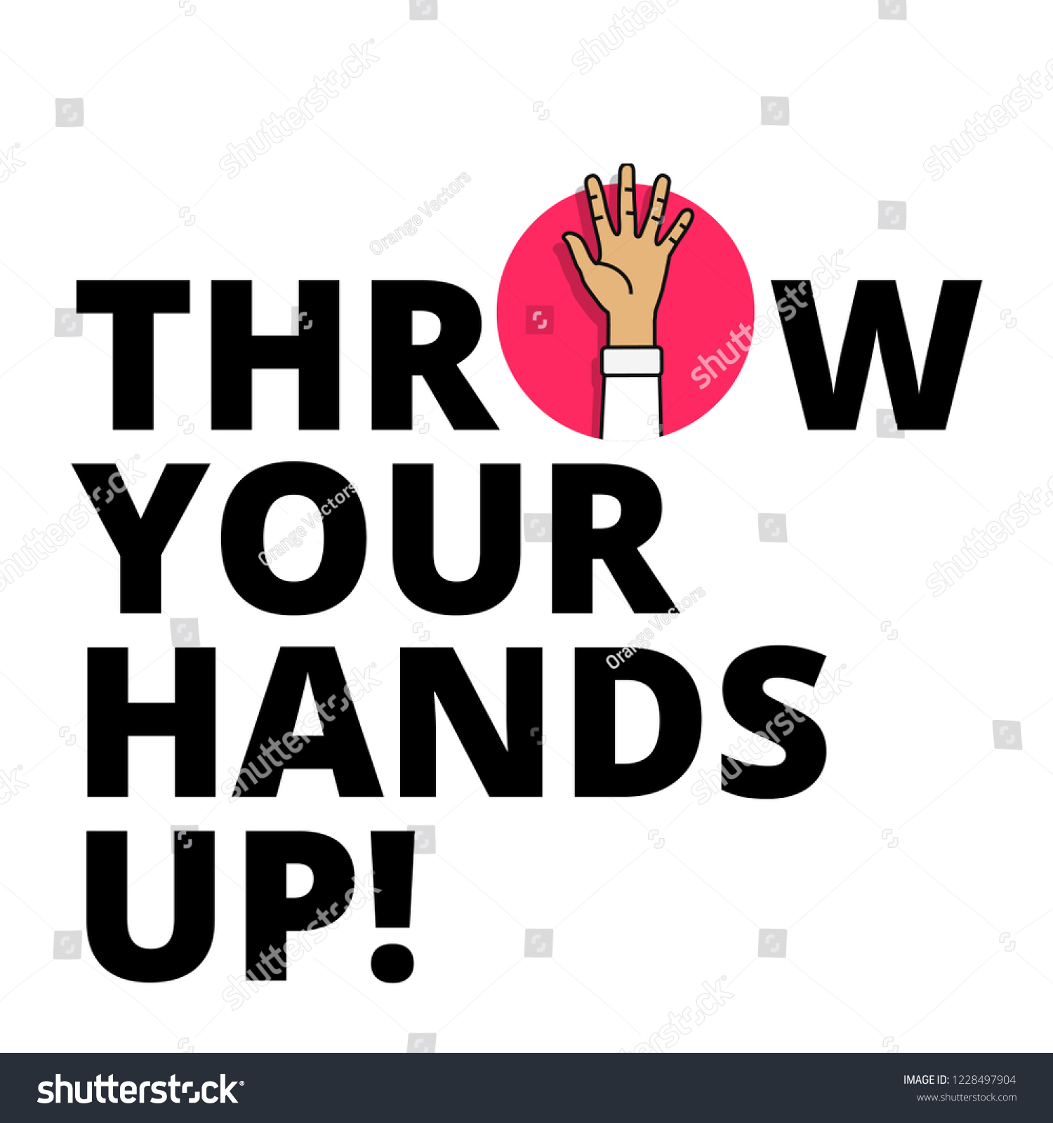 Throw Your Hands Vector Illustration Flat Stock Vector (Royalty Free