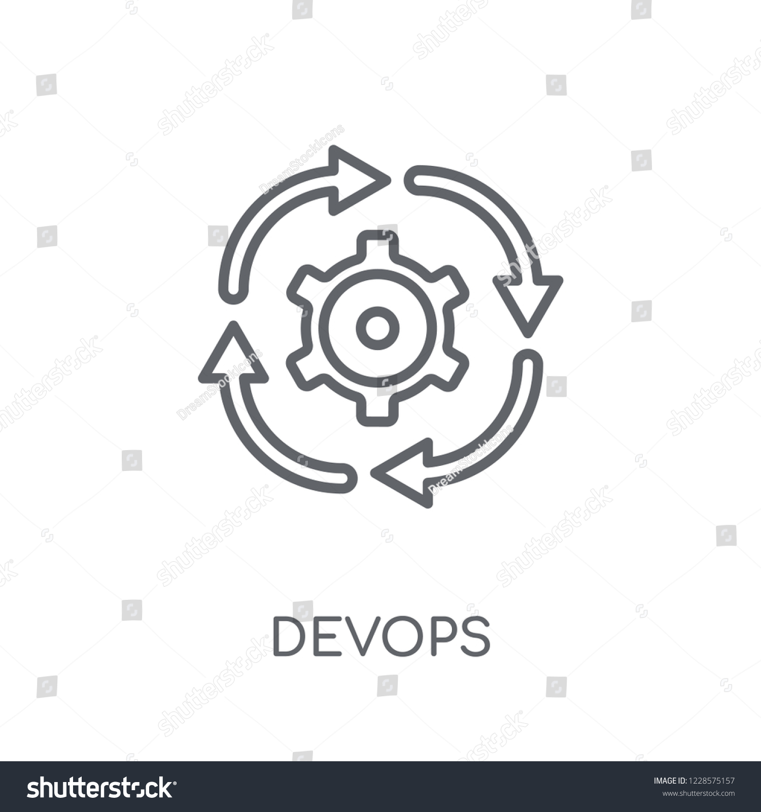 Devops Linear Icon Modern Outline Devops Stock Vector (Royalty Free ...