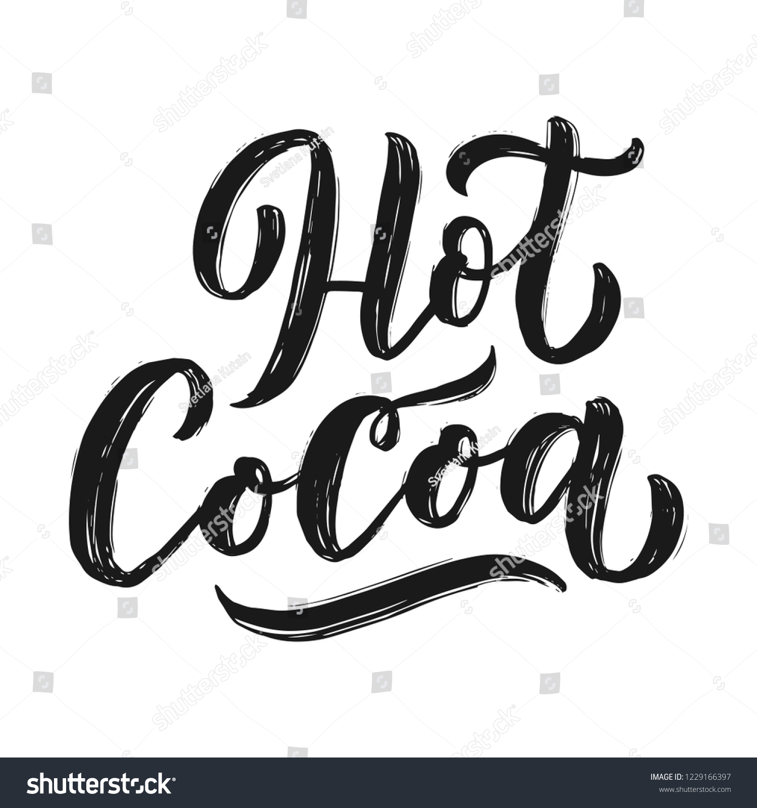 Hot Cocoa Hand Lettering Composition Hand Stock Vector (Royalty Free ...