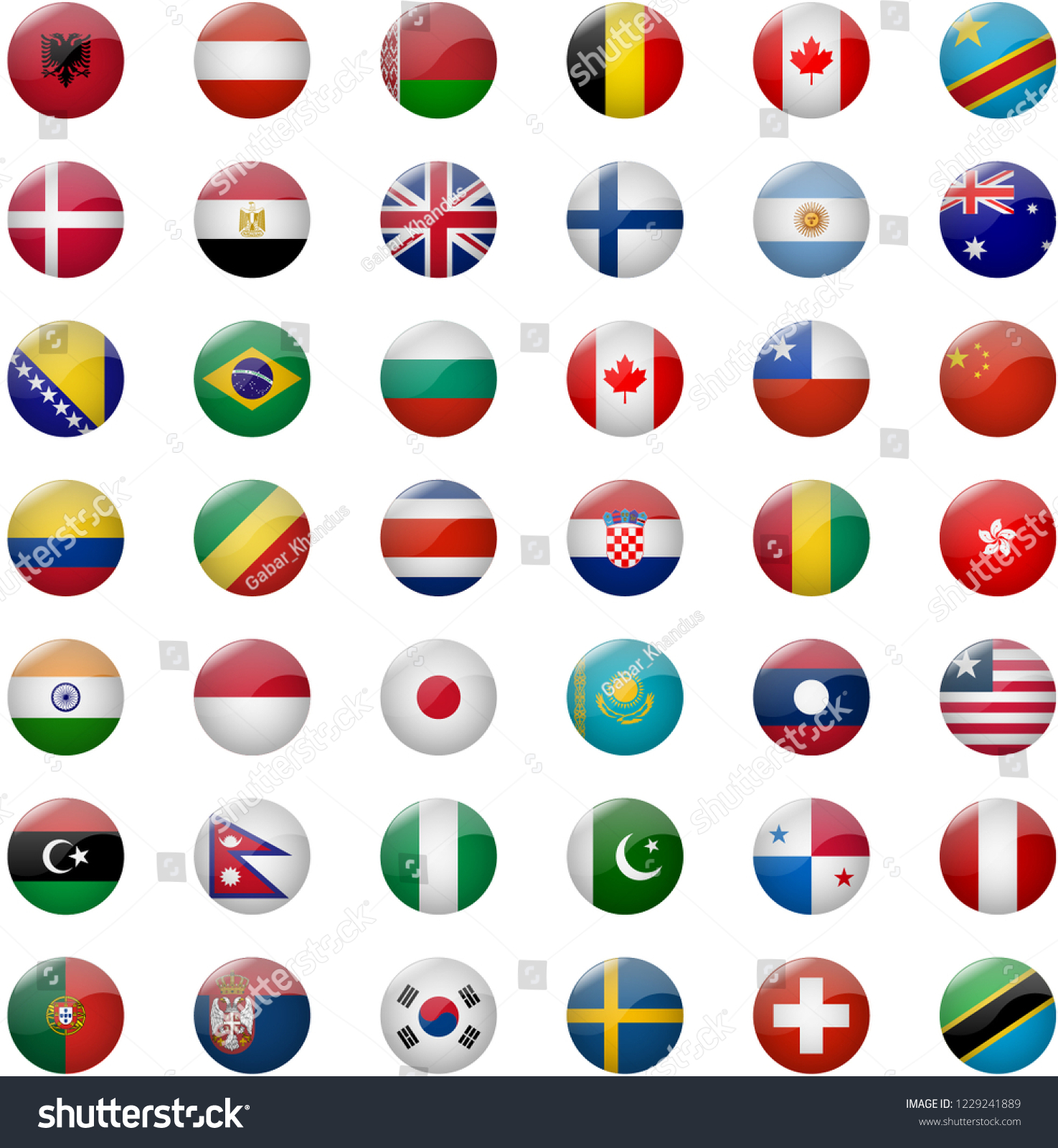 Flags World Round Shape Isolated On Stock Vector (Royalty Free ...