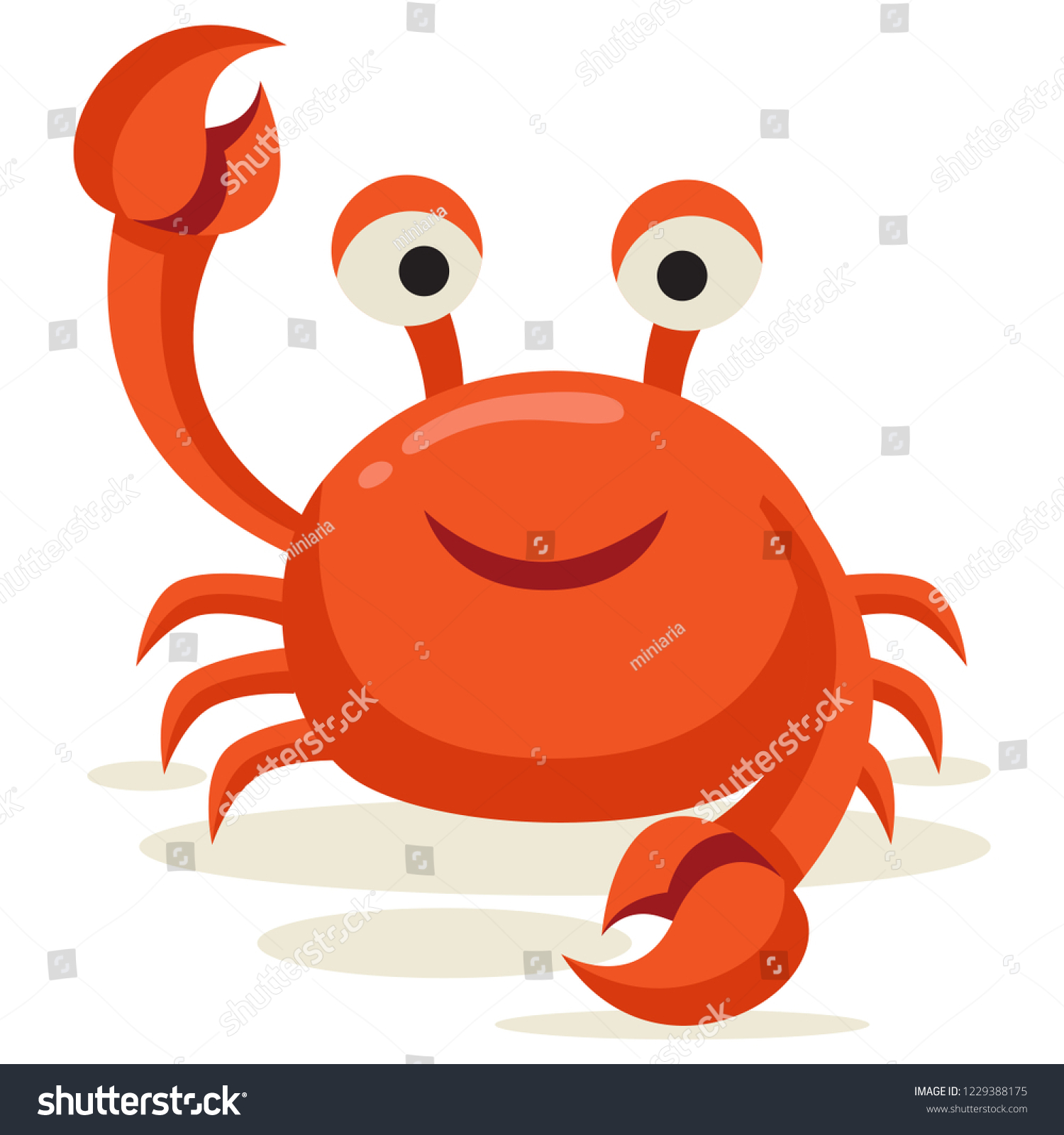 Big Crab Isolated On White Background Stock Vector Royalty Free