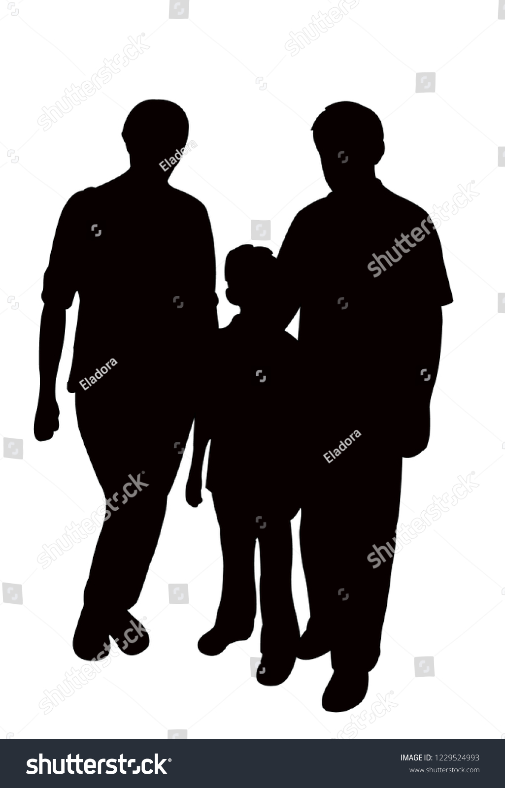 Family Portrait Silhouette Vector Stock Vector (Royalty Free ...