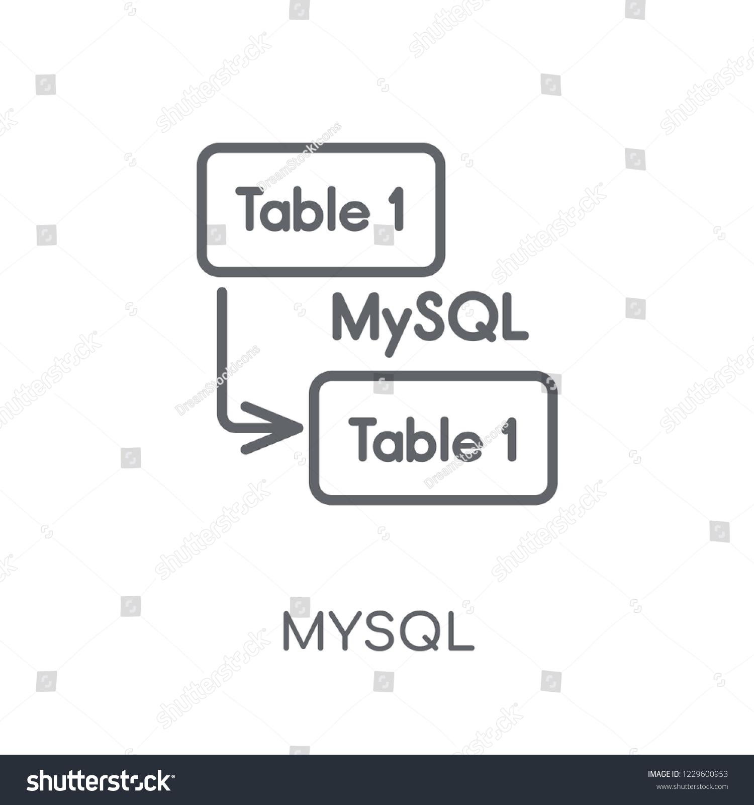 Mysql Linear Icon Modern Outline Mysql Stock Vector (Royalty Free ...