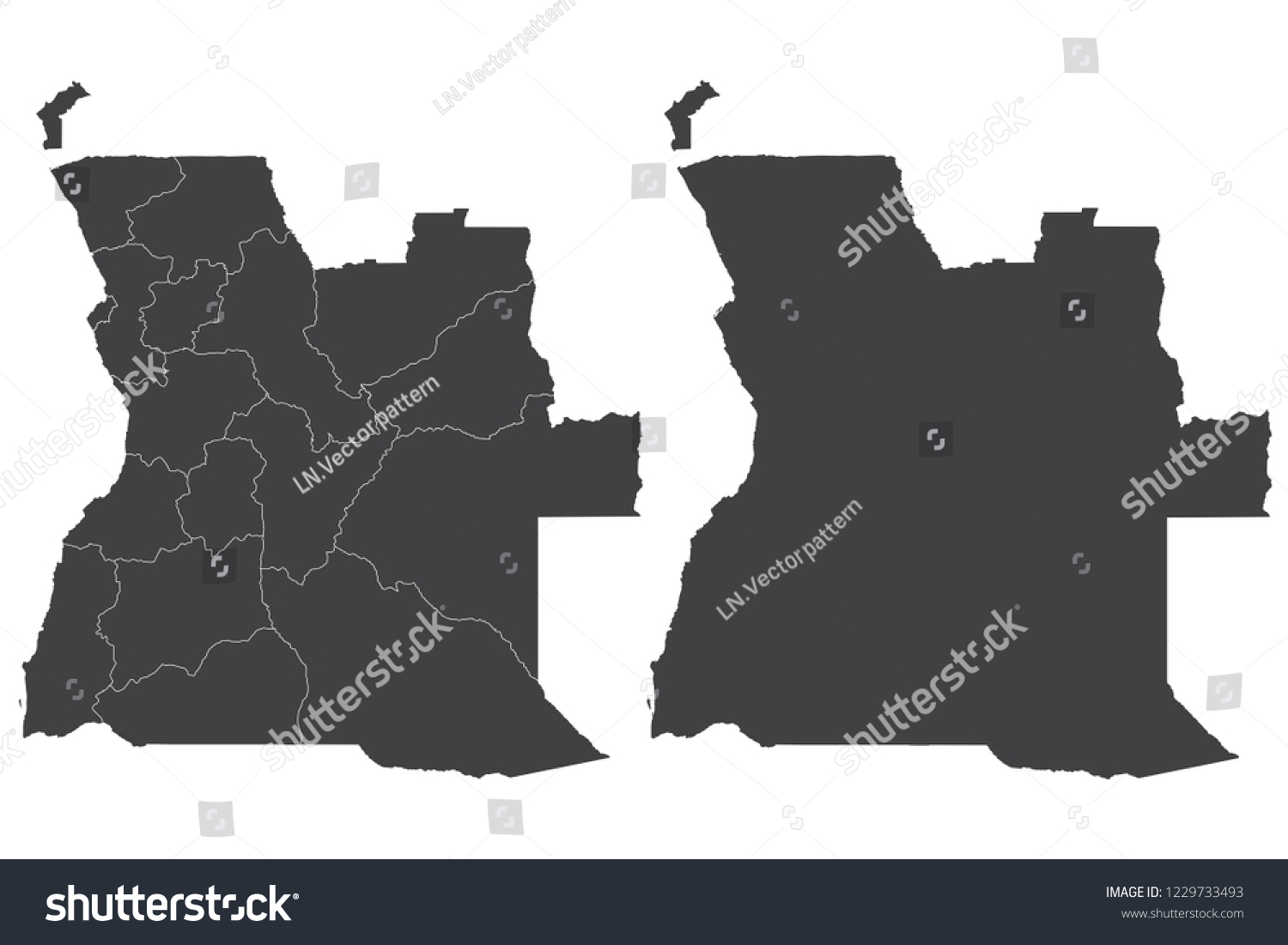 Map Angola Couple Set Map Angolavector Stock Vector (Royalty Free ...