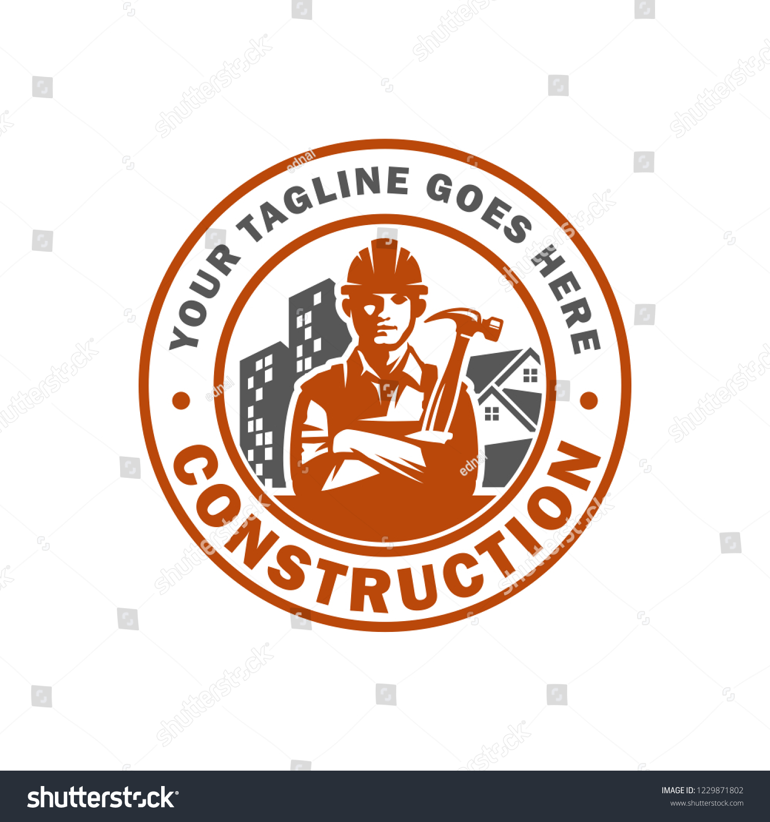 Construction Logo Template Suitable Construction Company Stock Vector ...