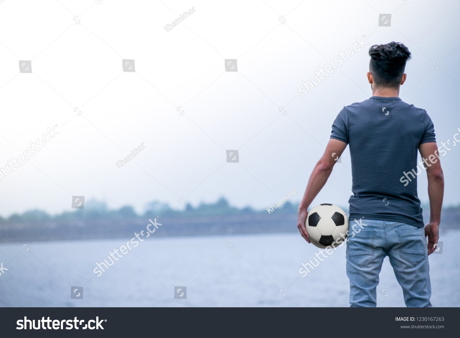 Back View Closeup Football Soccer Player Stock Photo 1230167263 ...