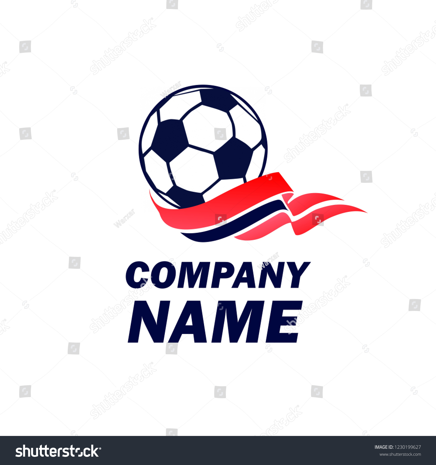 Football Logo Soccer Ball Logo Template Stock Illustration 1230199627 ...