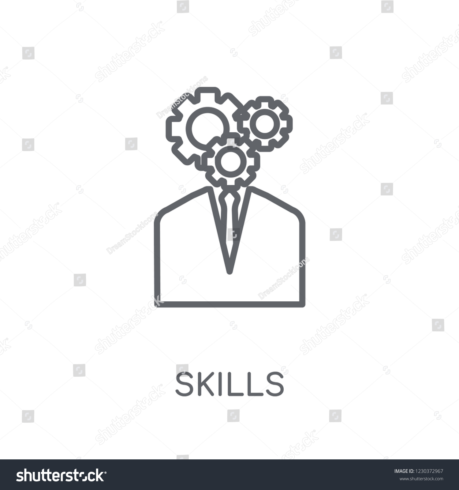 Skills Linear Icon Modern Outline Skills Stock Vector (Royalty Free ...