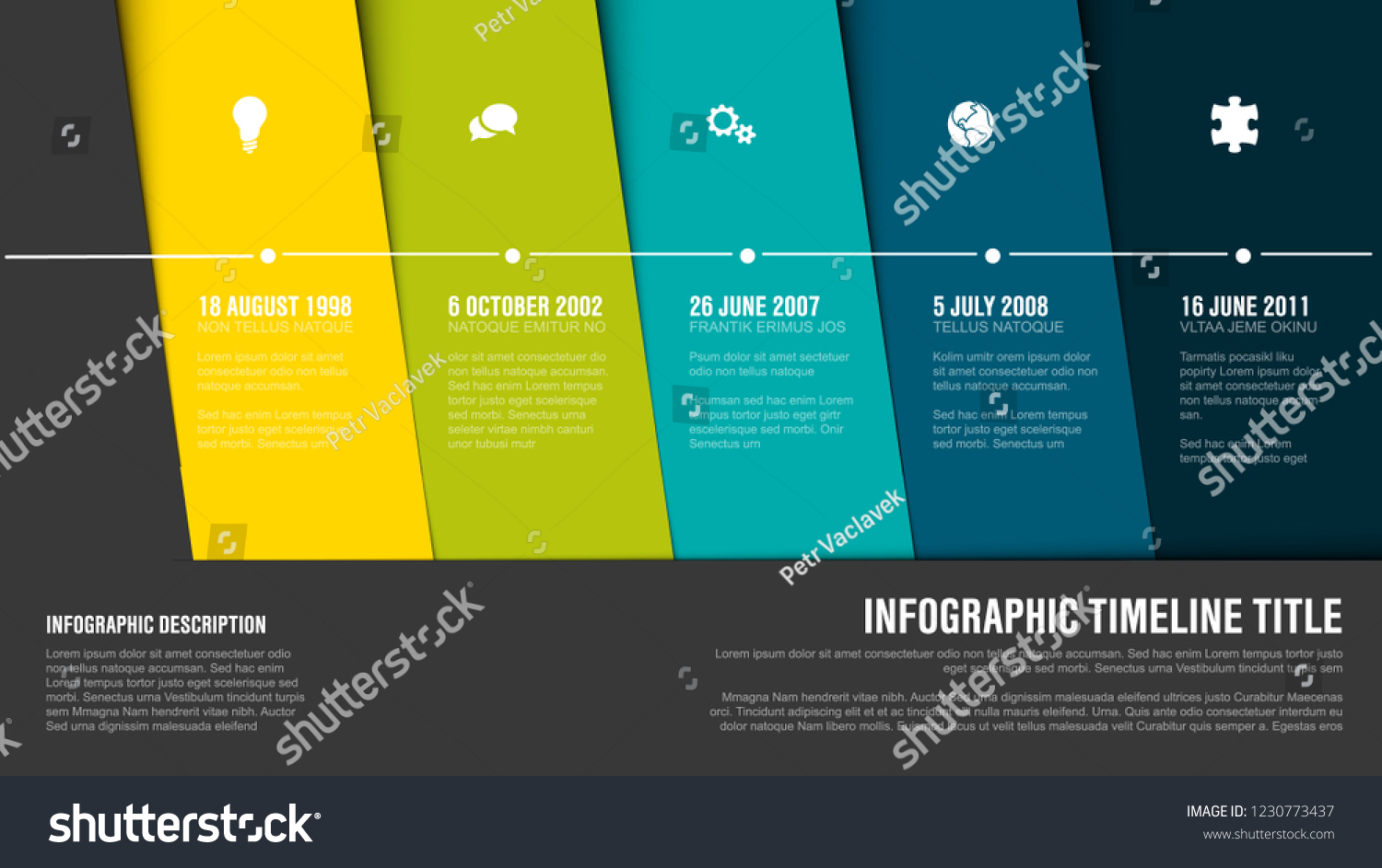 Vector Infographic Company Milestones Timeline Template Stock Vector Royalty Free 1230773437 7458