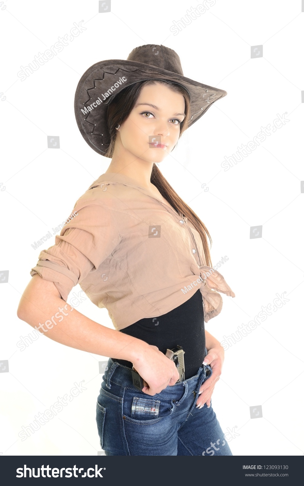 Sexy Woman Cowbabe Hat Stock Photo Shutterstock