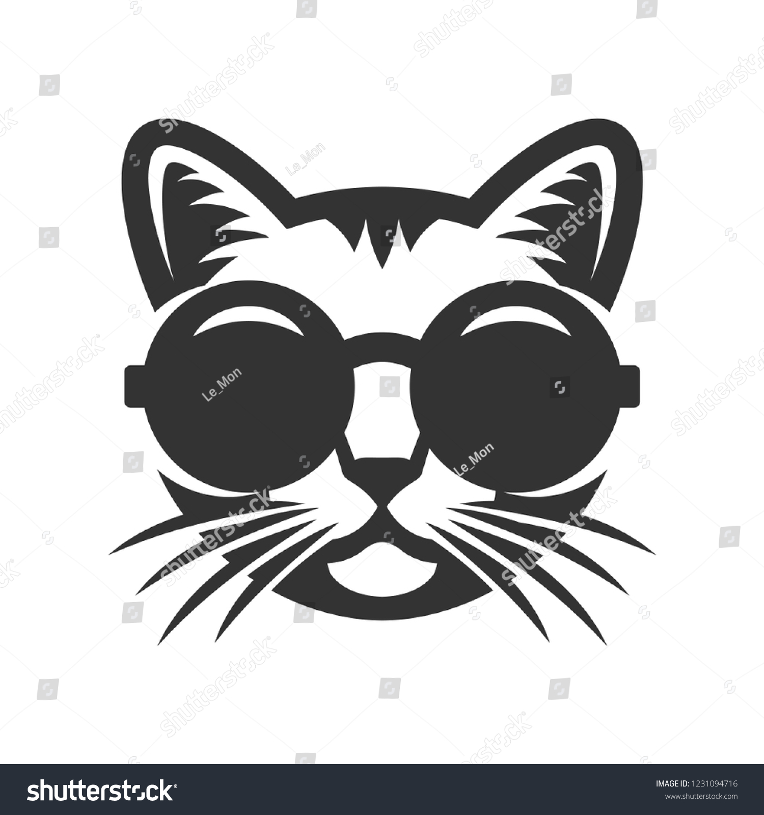 Katze In Sonnenbrille Stock Vektorgrafik Lizenzfrei Shutterstock