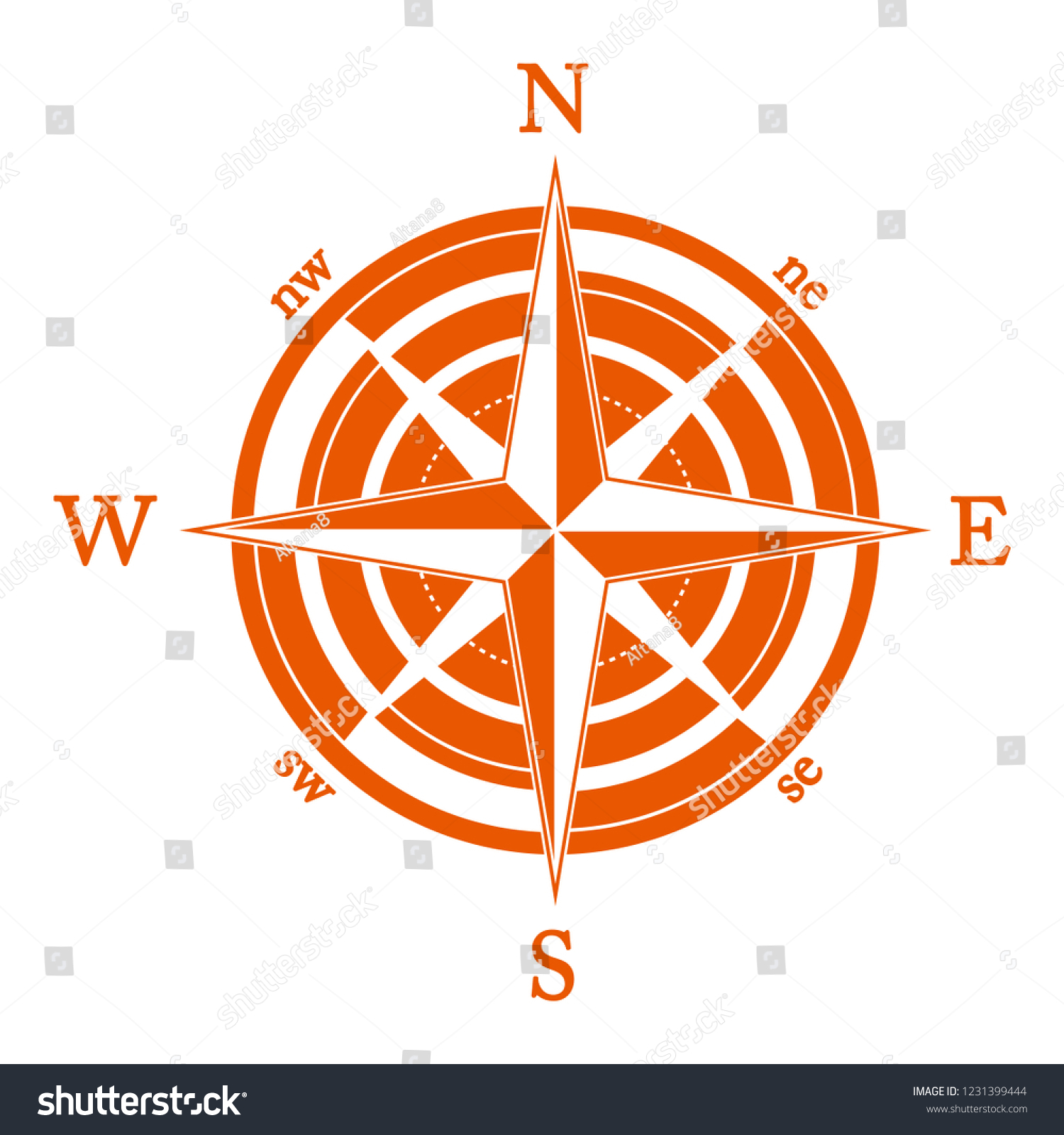 Illustration Compass Rose Stock Vector Royalty Free 1231399444 Shutterstock 