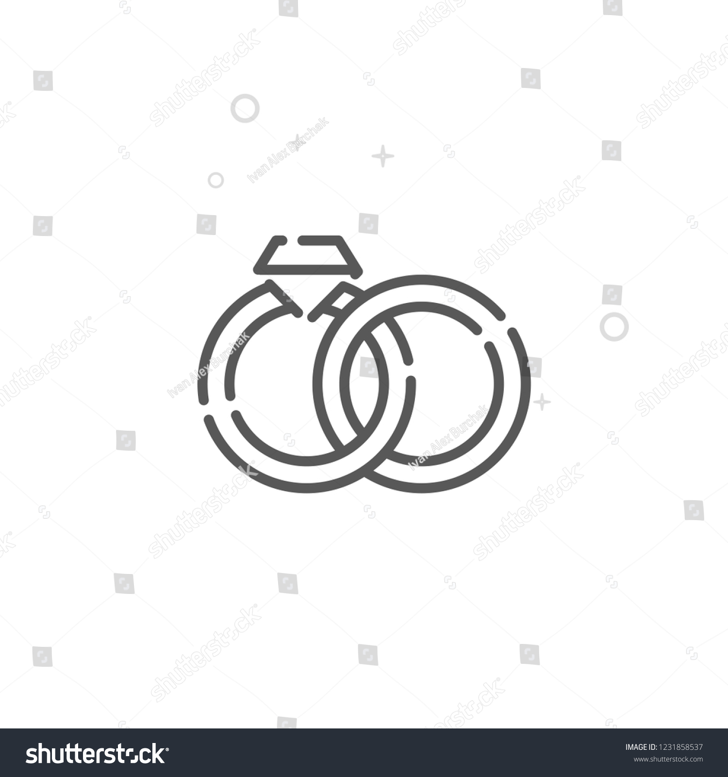 Engagement Rings Vector Line Icon Wedding Stock Vector (Royalty Free ...