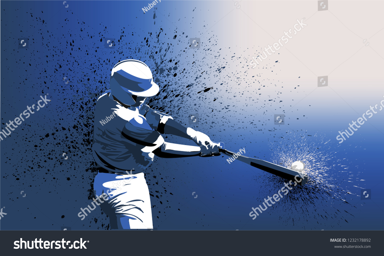 Baseball Player Batter Blue Uniform On Stock Vector (Royalty Free ...