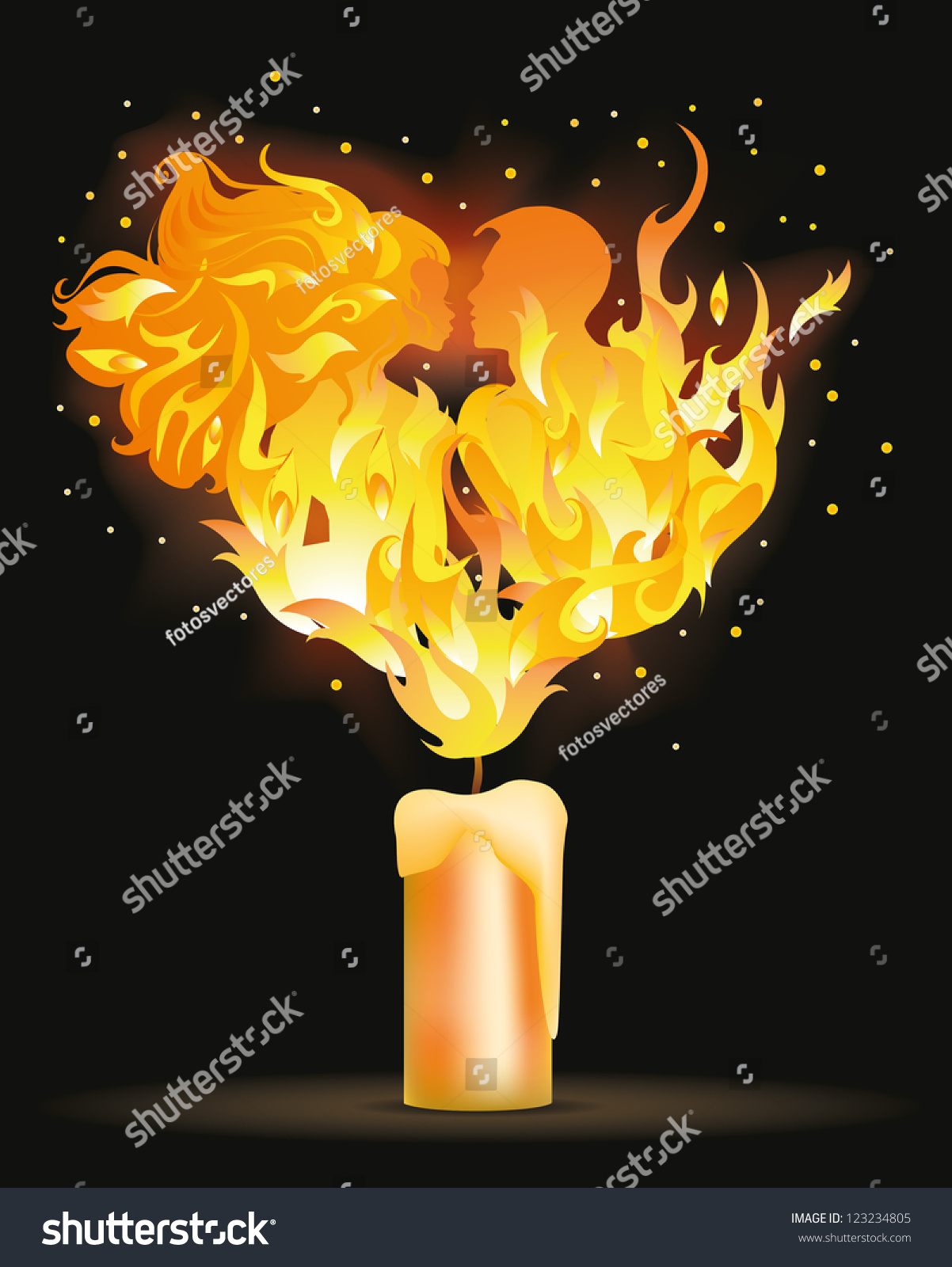 Влюбленные в пламени свечи