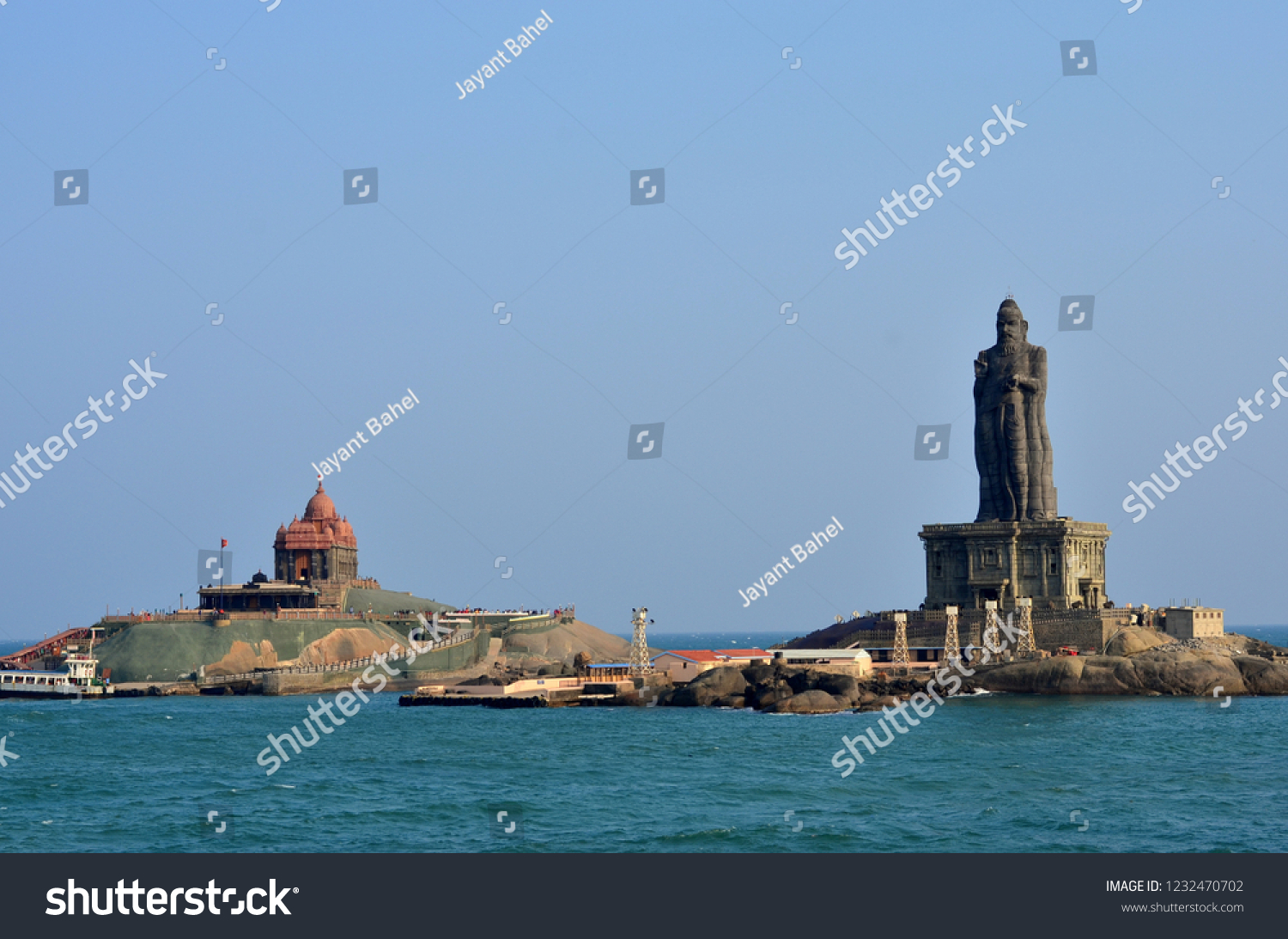 View Vivekananda Rocks Thiruvalluvar Statue Kanyakumari Stock Photo ...