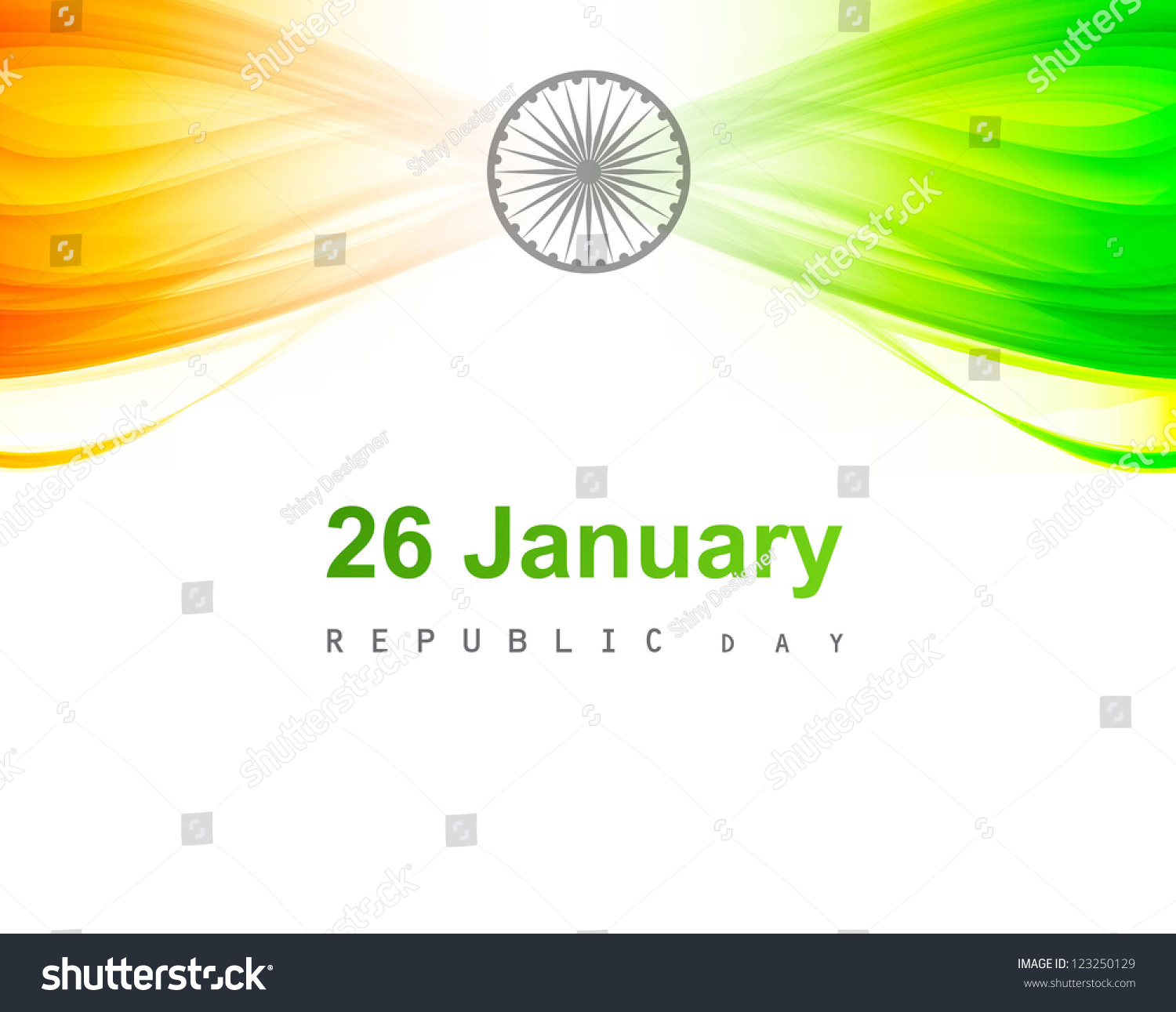 Indian Flag Wave Asoka Wheel On Stock Vector (royalty Free) 123250129 