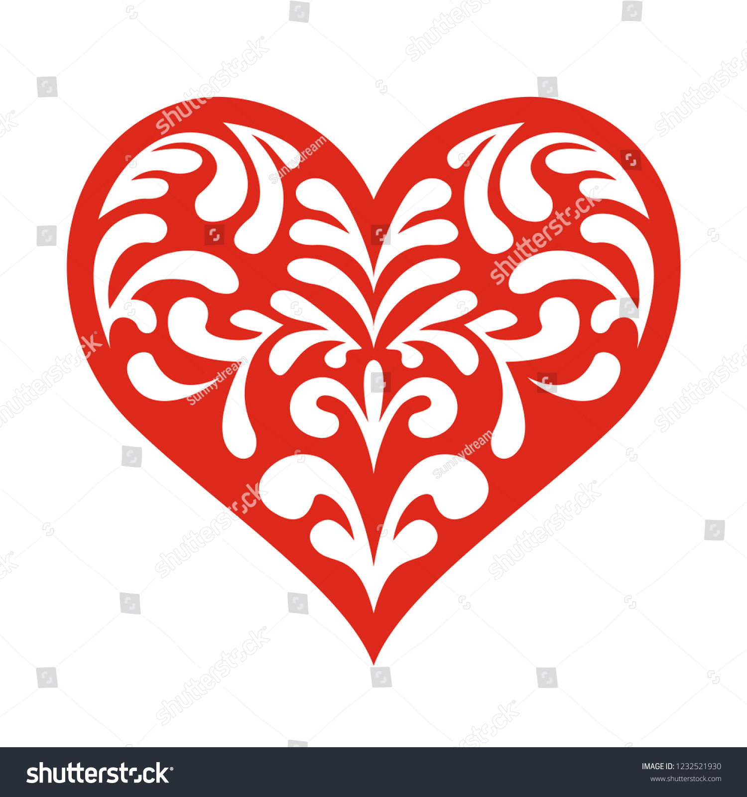 Vector Heart Template Laser Cutting Plotter Stock Vector (Royalty Free ...