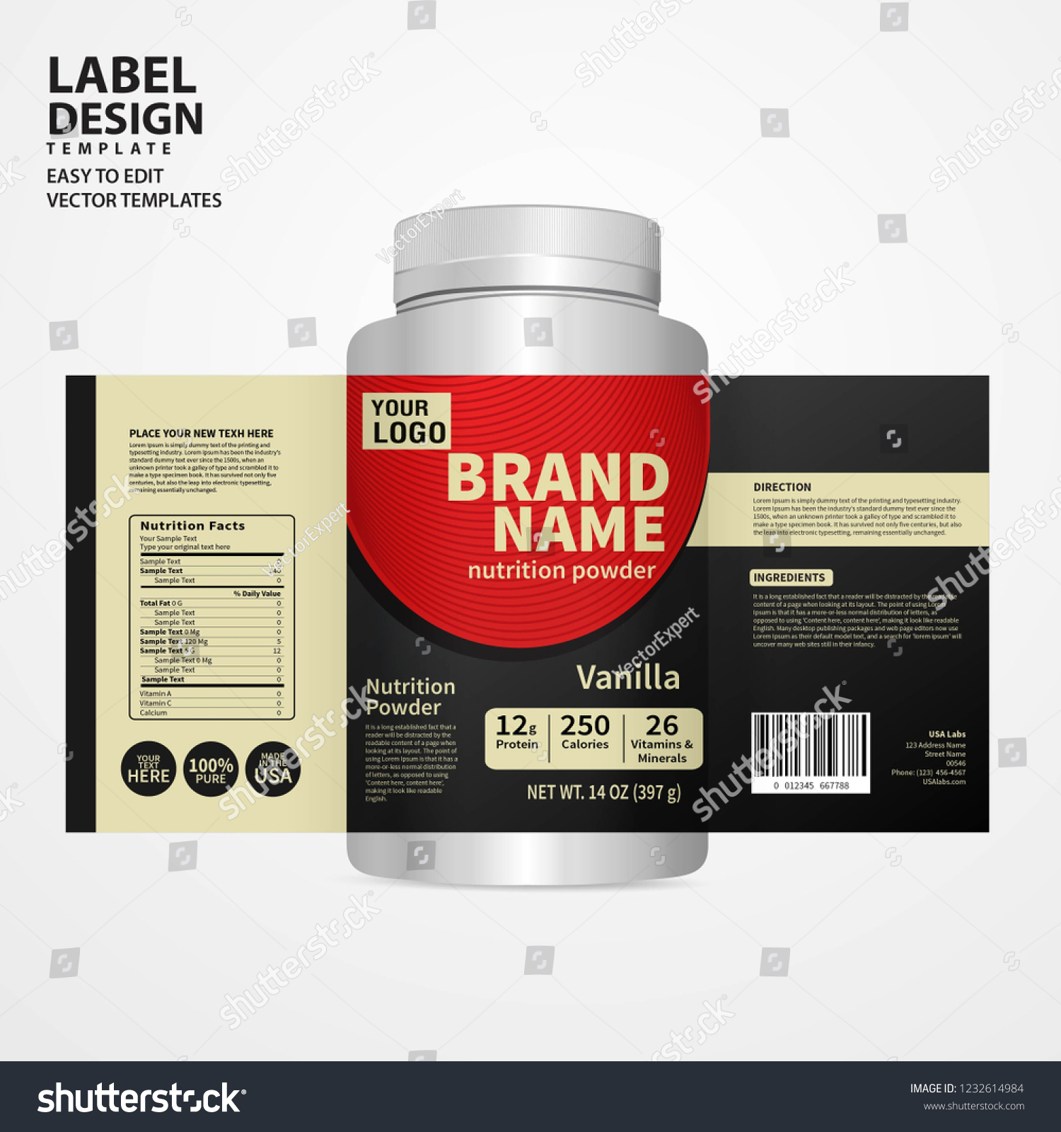 Bottle Label Package Template Design Label Stock Vector (Royalty Free ...