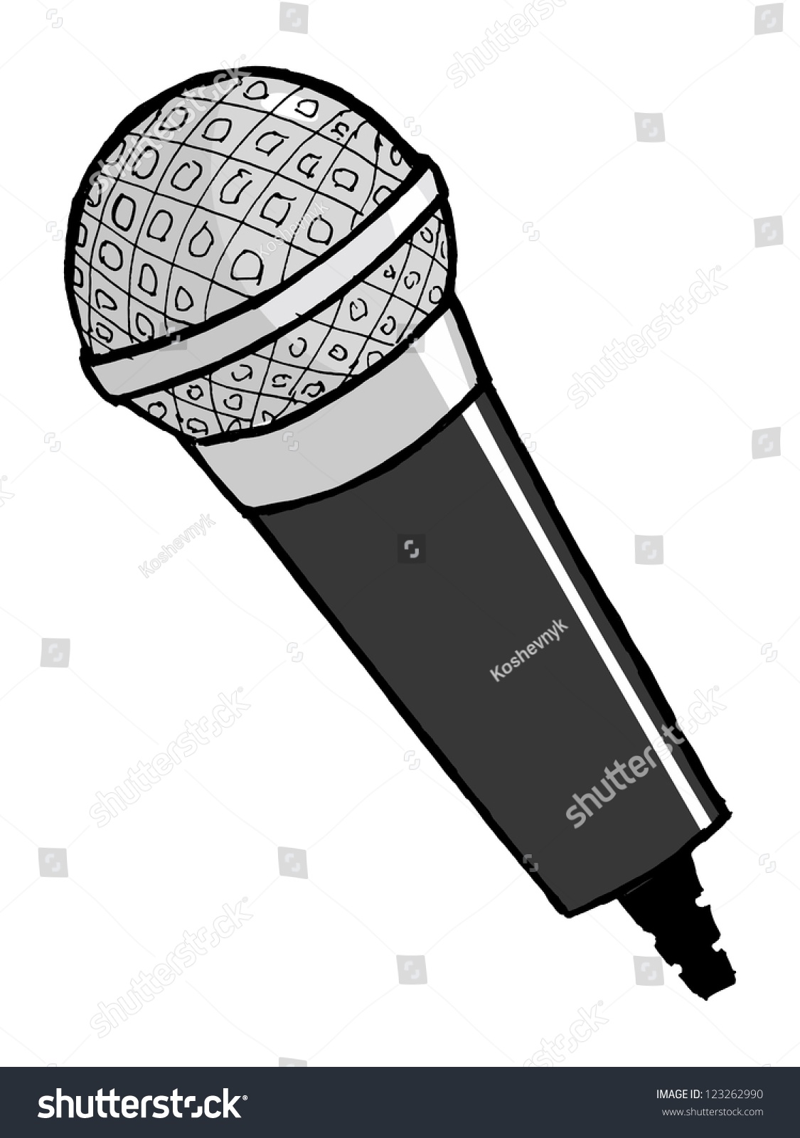 Hand Drawn Cartoon Vector Illustration Microphone Stock Vector (Royalty ...