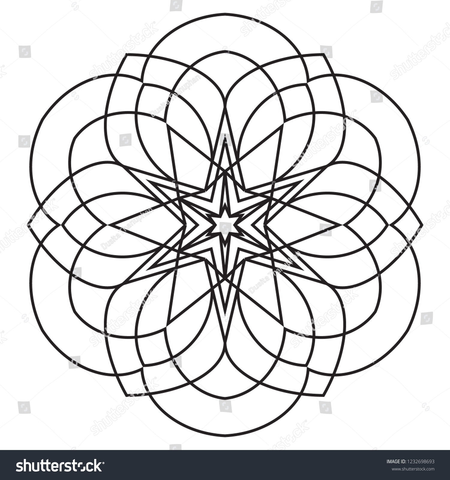 Basic Simple Mandala Seniors Beginners Practice Stock Illustration ...