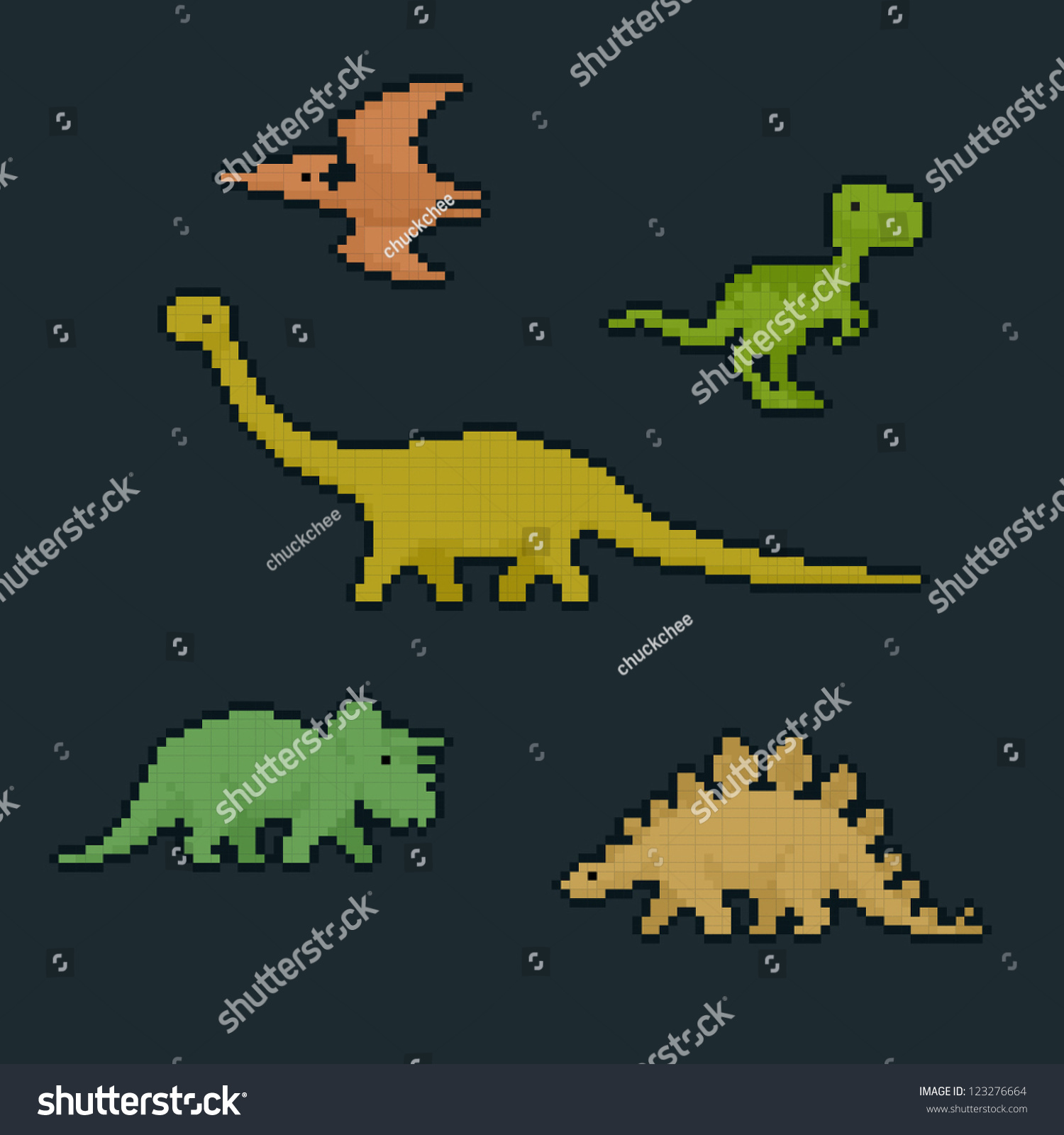 Схема фенечки с динозаврами