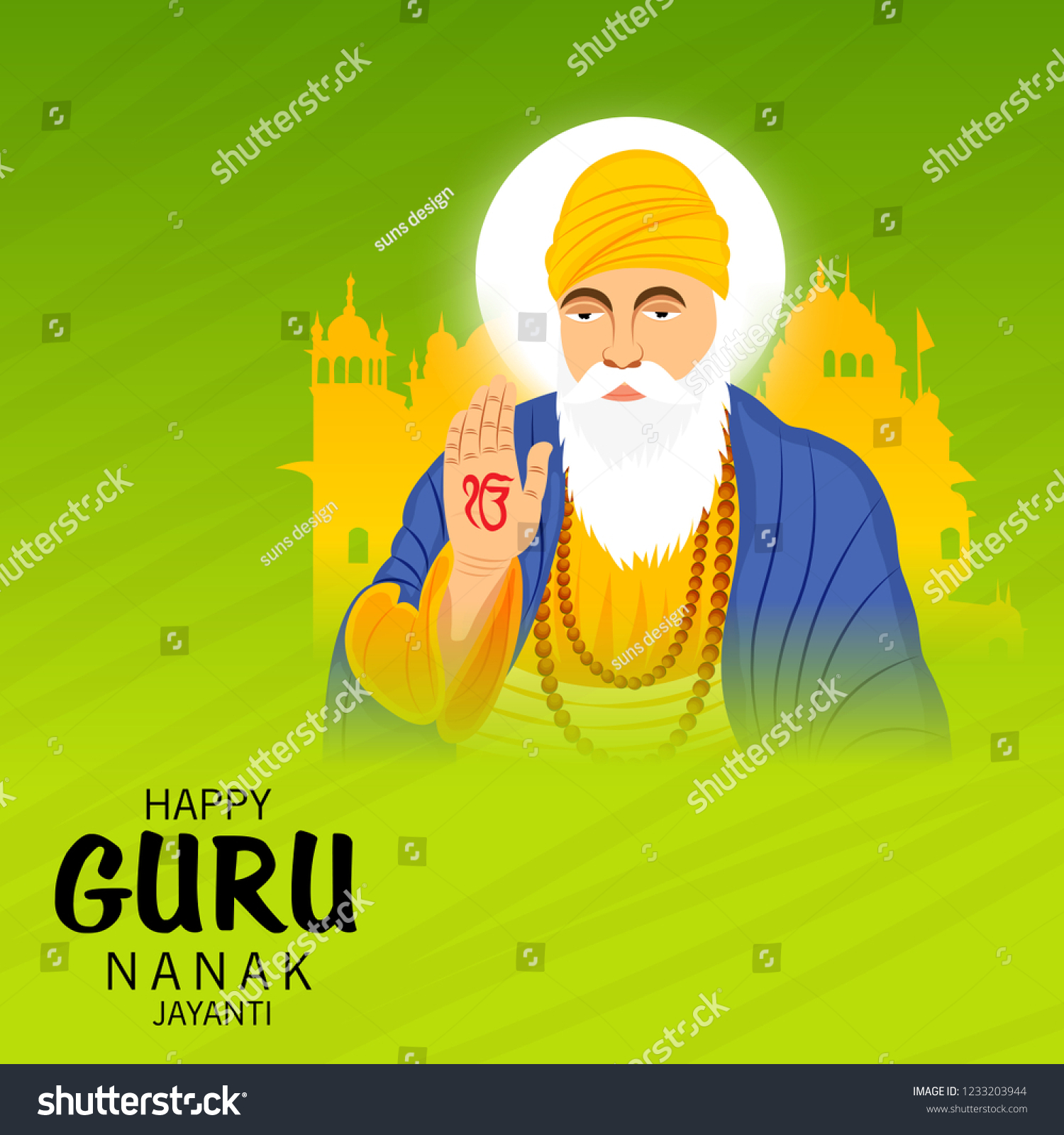 Vector Illustration Background Happy Gurpurab Festival Stock Vector ...