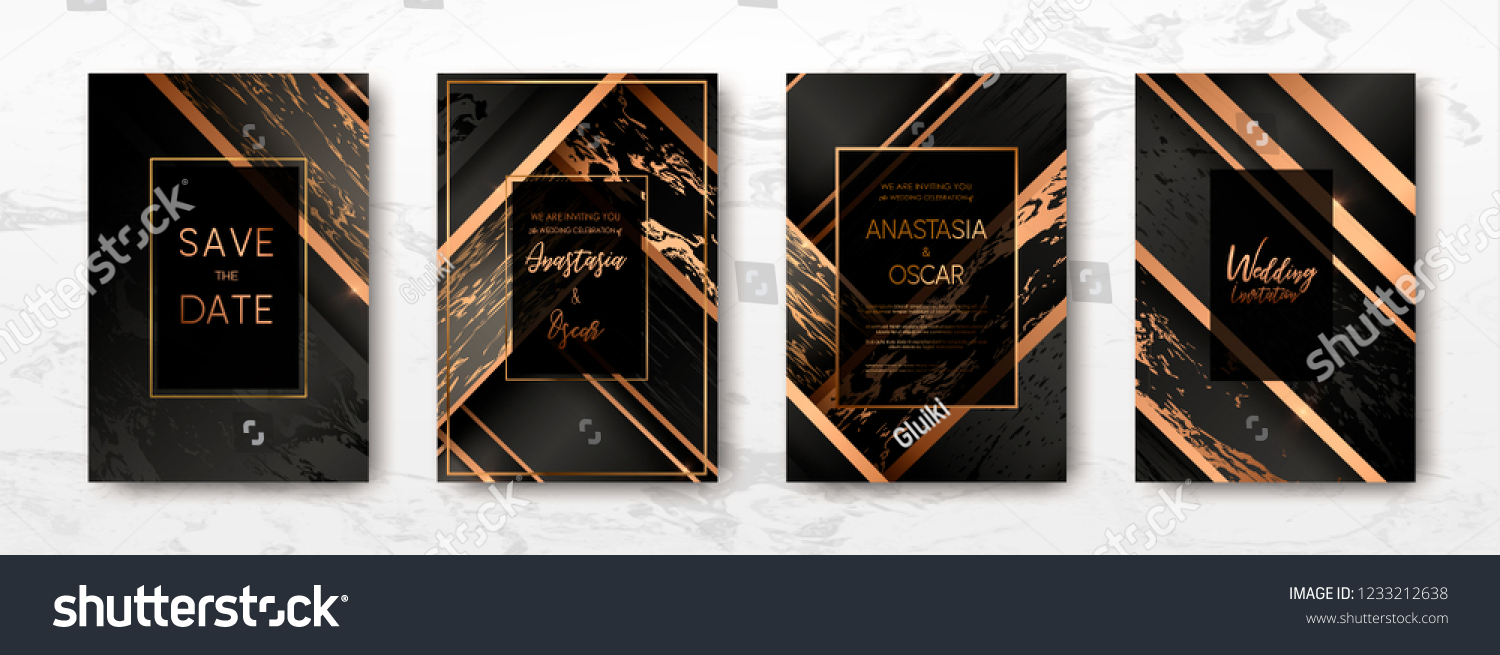 Gold Black White Marble Template Artistic Stock Vector (Royalty Free ...