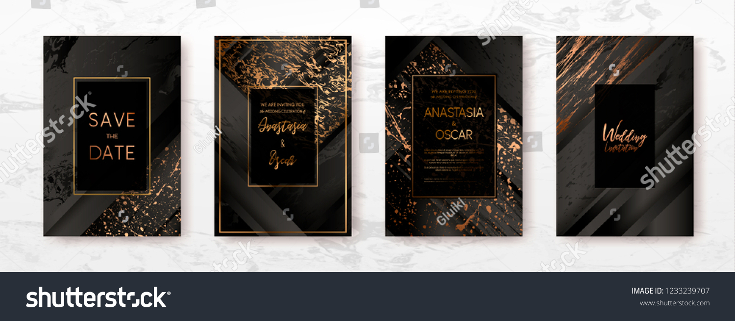 Gold Black White Marble Template Artistic Stock Vector (Royalty Free ...