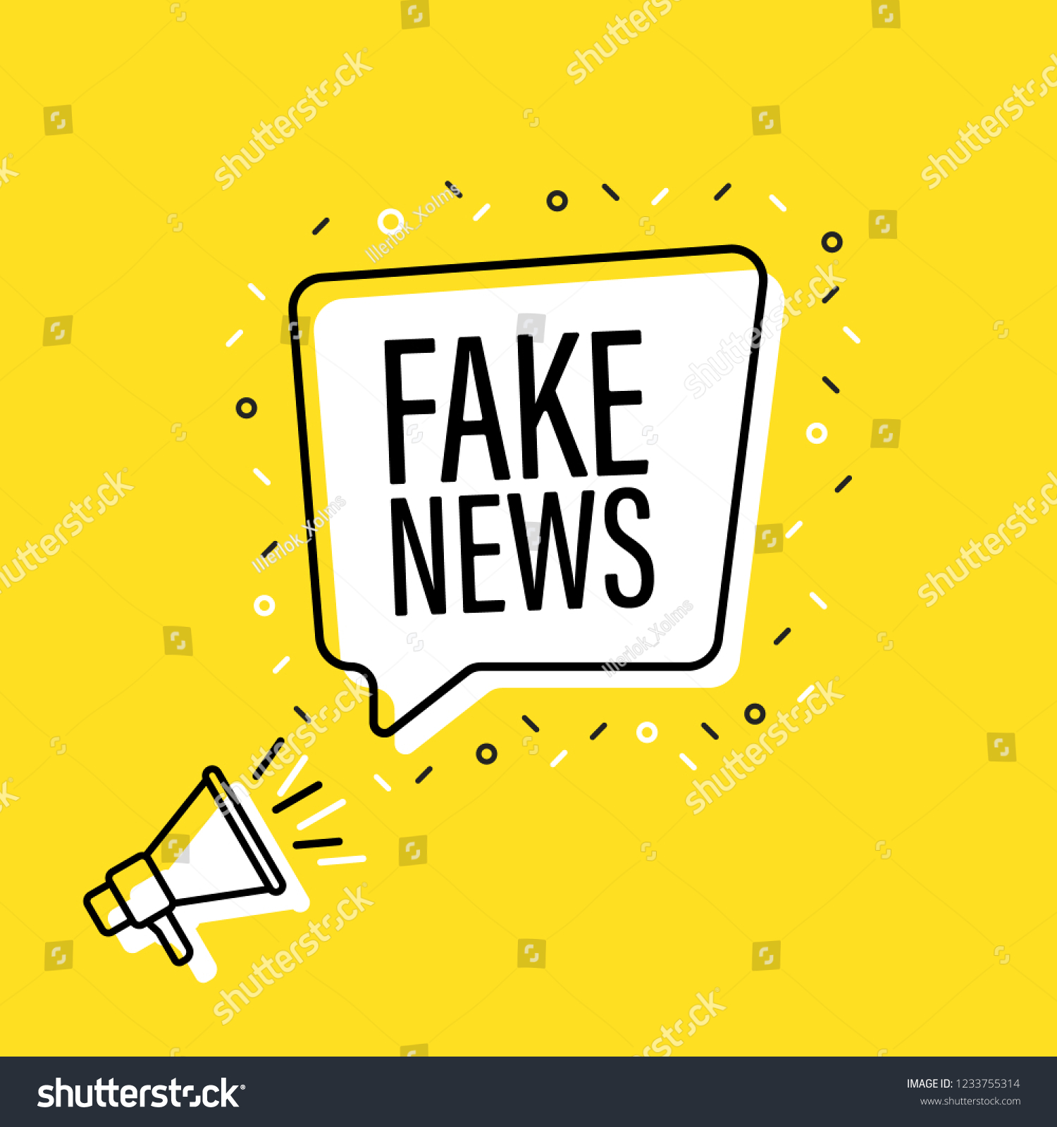 Male Hand Holding Megaphone Fake News Stock Vector (Royalty Free ...