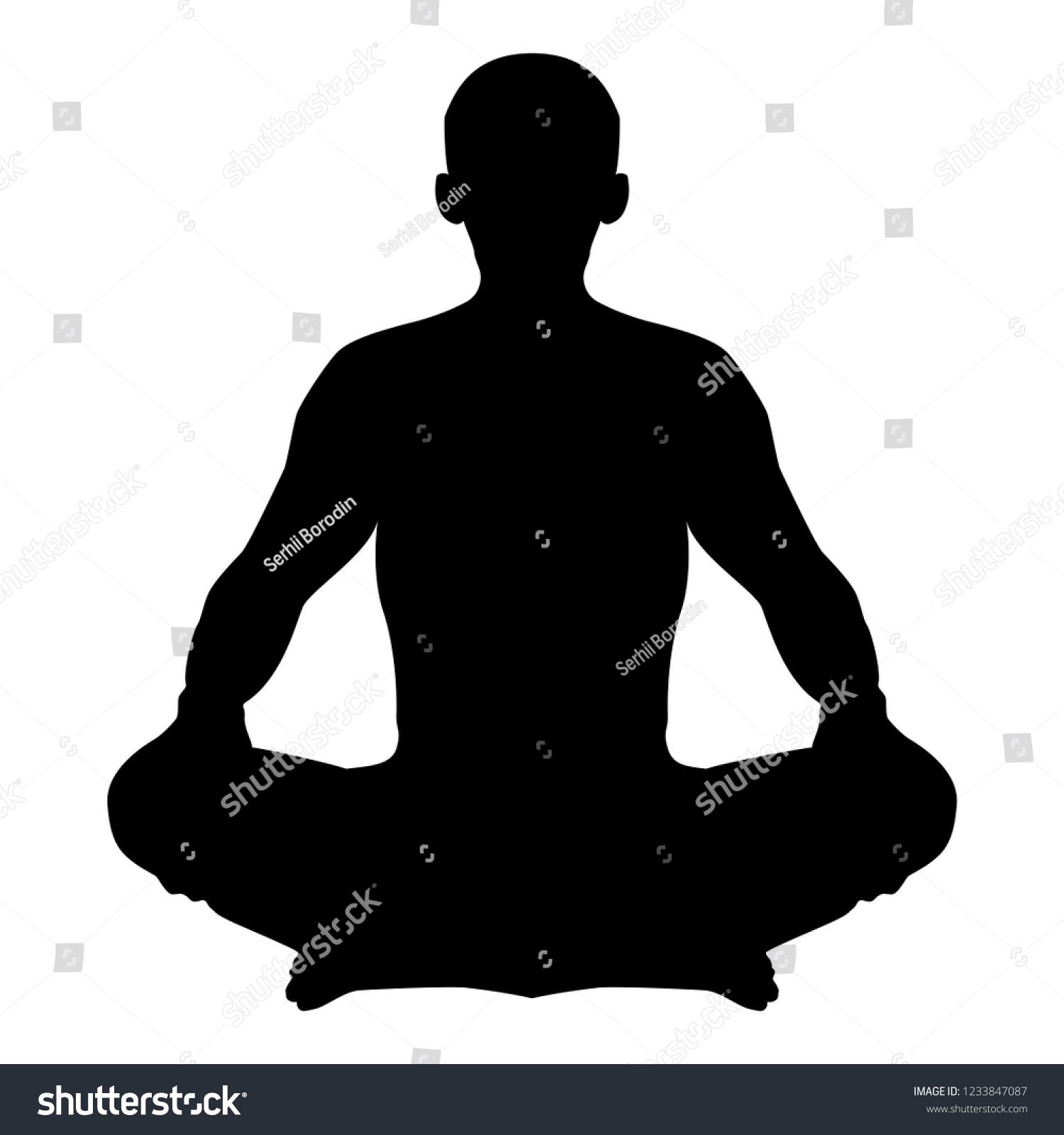 Man Pose Lotus Yoga Pose Meditation Stock Vector (Royalty Free ...