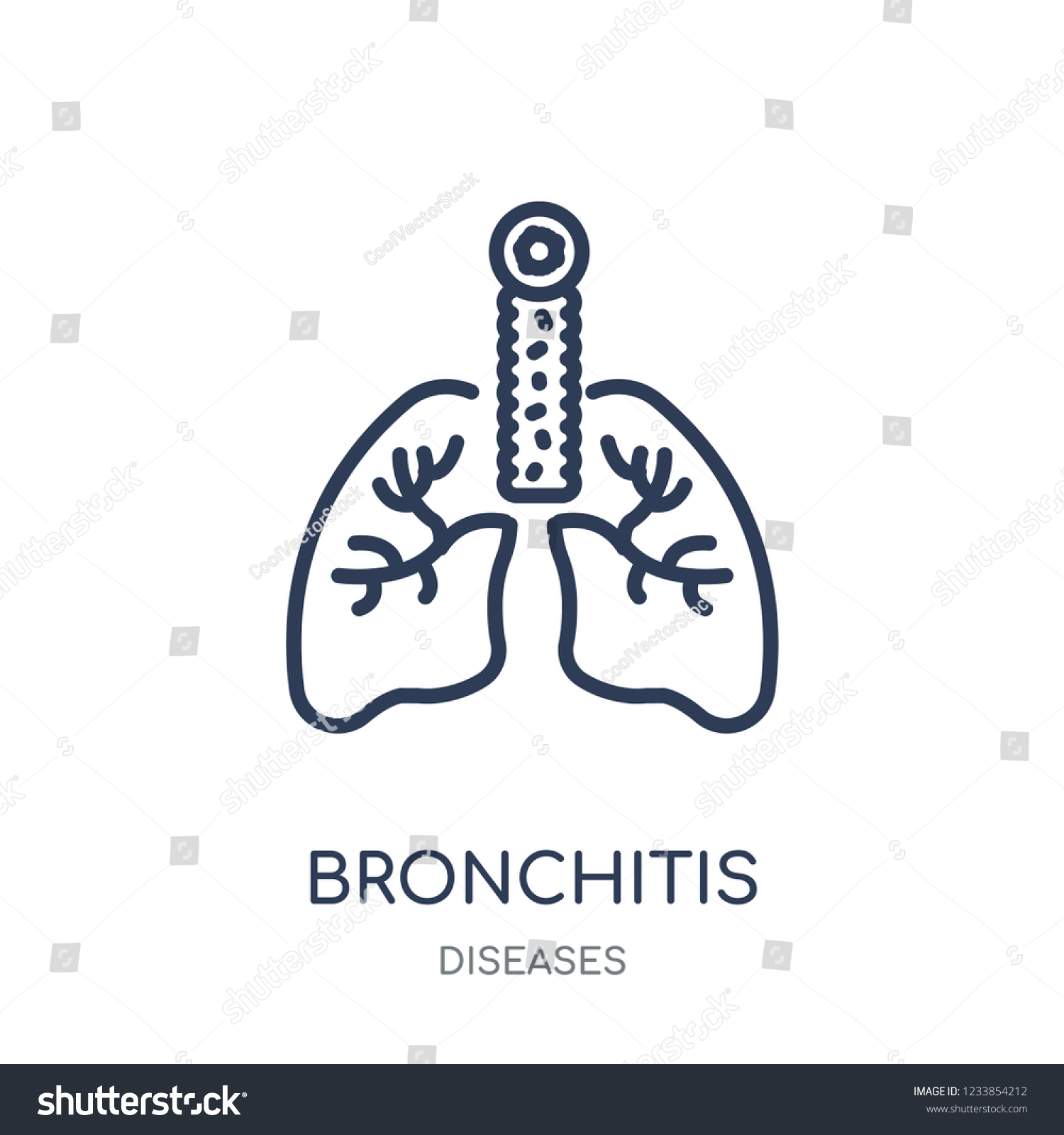 Bronchitis Icon Bronchitis Linear Symbol Design Stock Vector (Royalty ...