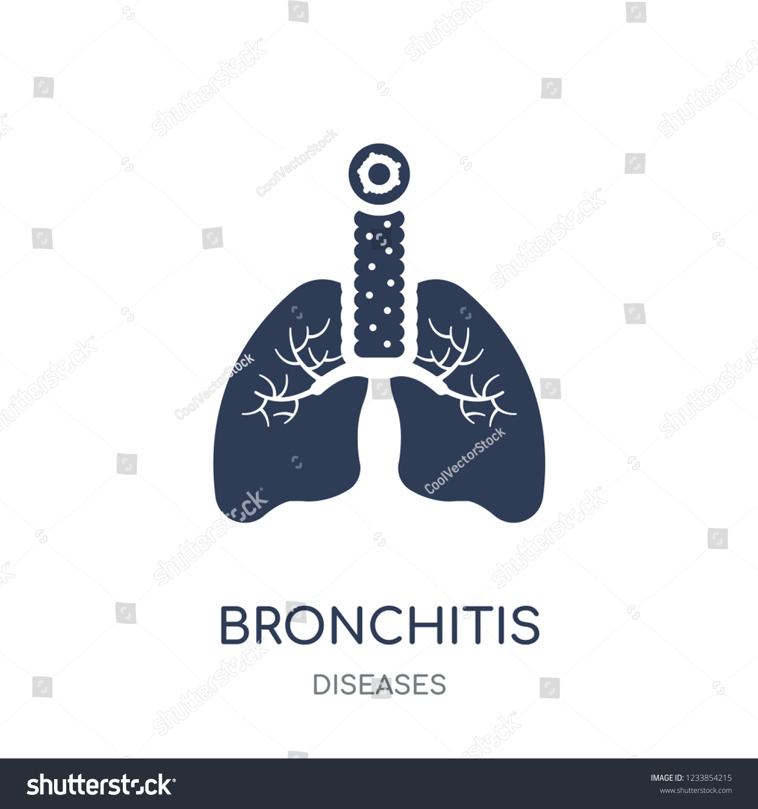 Bronchitis Icon Bronchitis Filled Symbol Design Stock Vector (Royalty ...