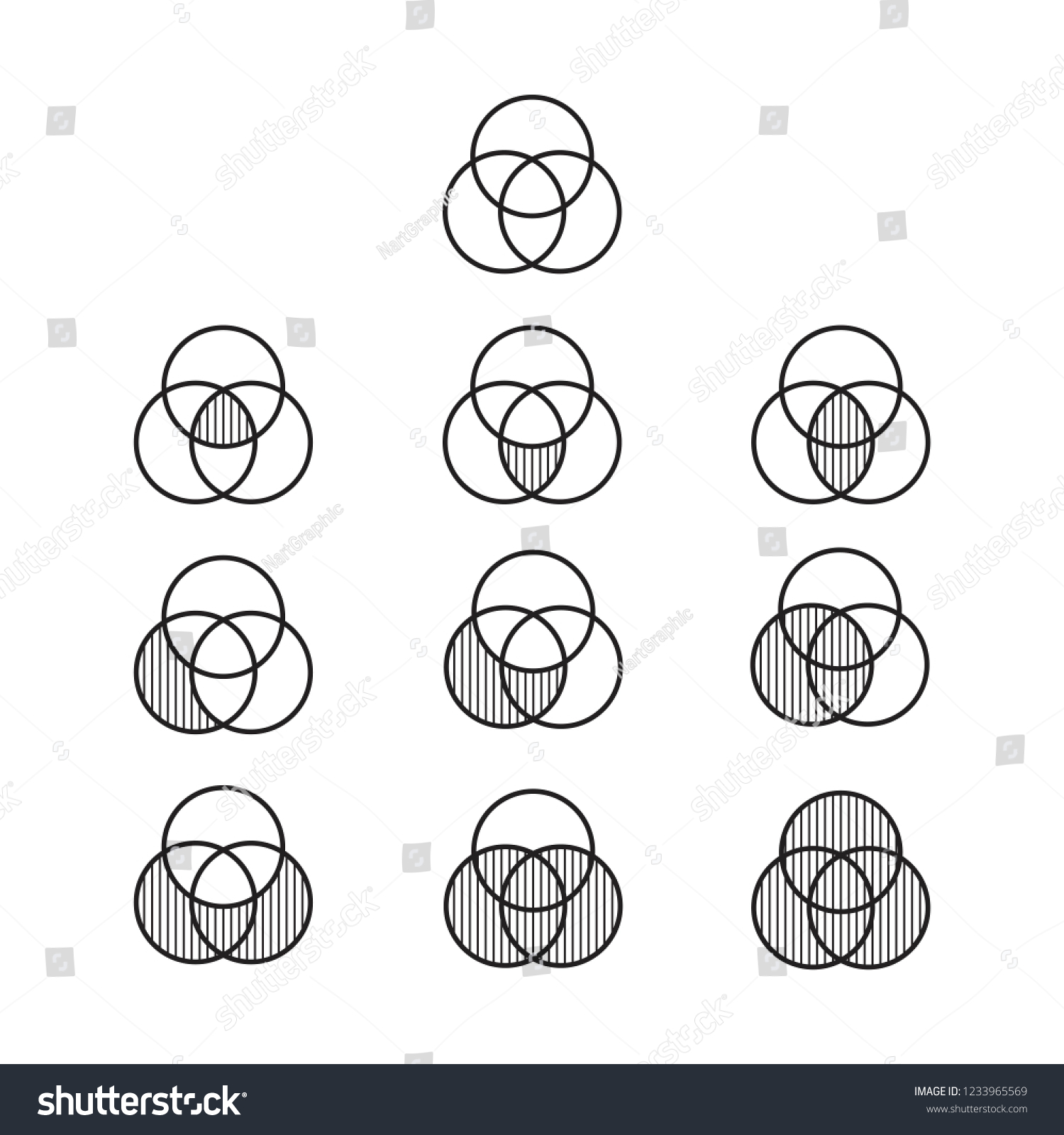 Sets Theory Basic Operation Diagram Venn Stock Vector Royalty Free