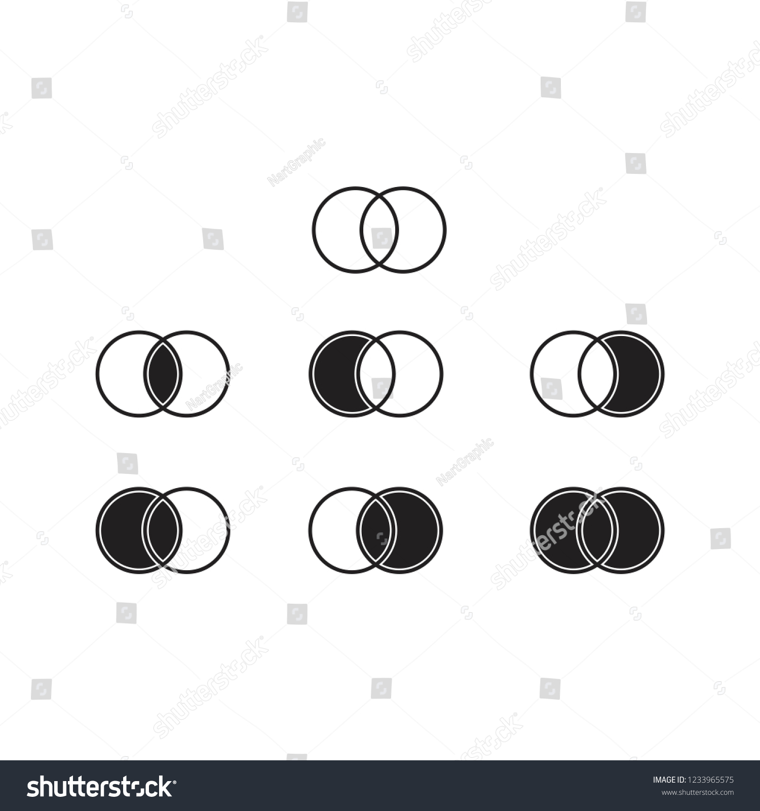 Sets Theory Basic Operation Diagram Venn Stock Vector Royalty Free