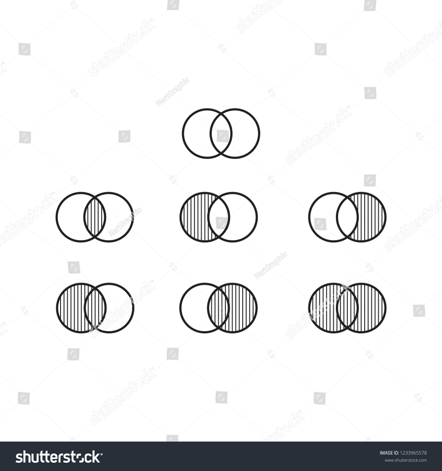 Sets Theory Basic Operation Diagram Venn Stock Vector Royalty Free