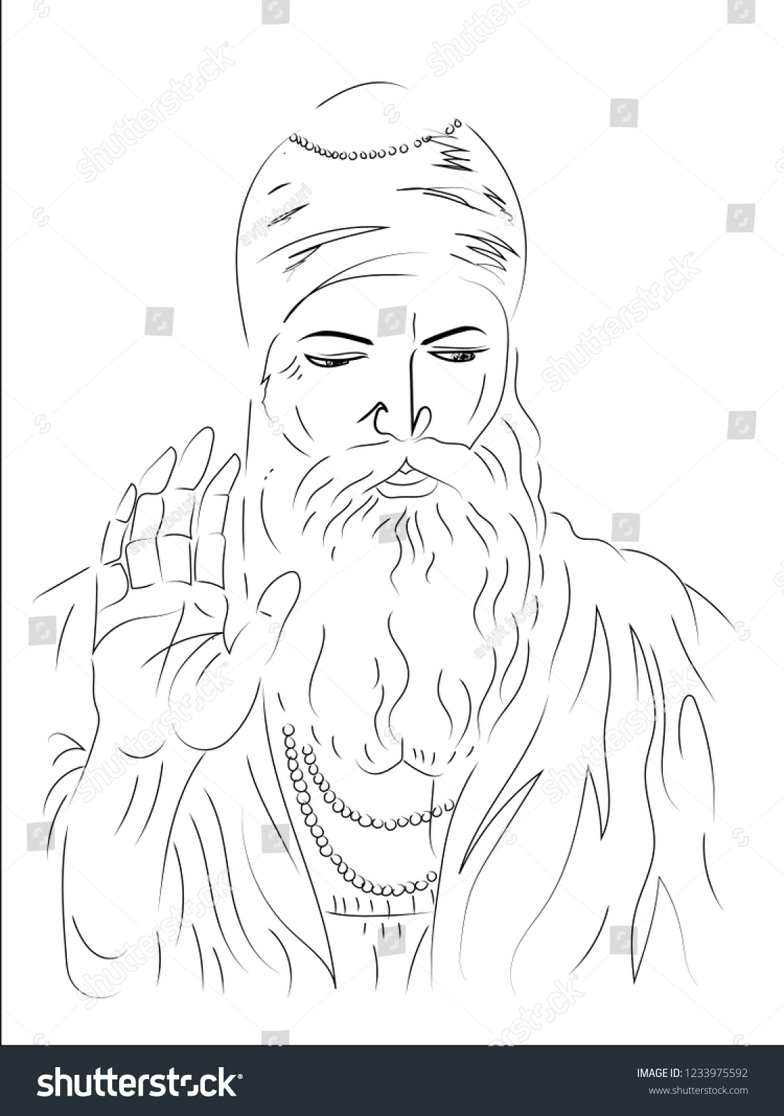 Guru Nanak Illustration Vector Image Stock Vector (Royalty Free ...