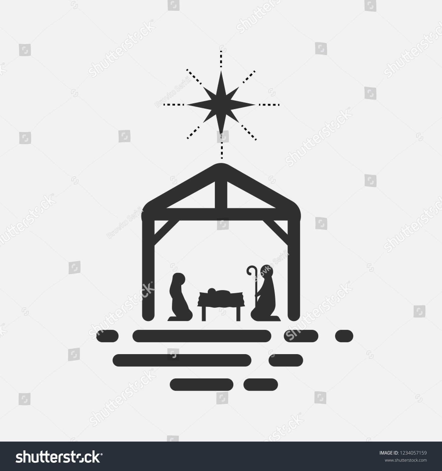 Birth Christ Silhouette Mary Joseph Jesus Stock Vector (Royalty Free ...