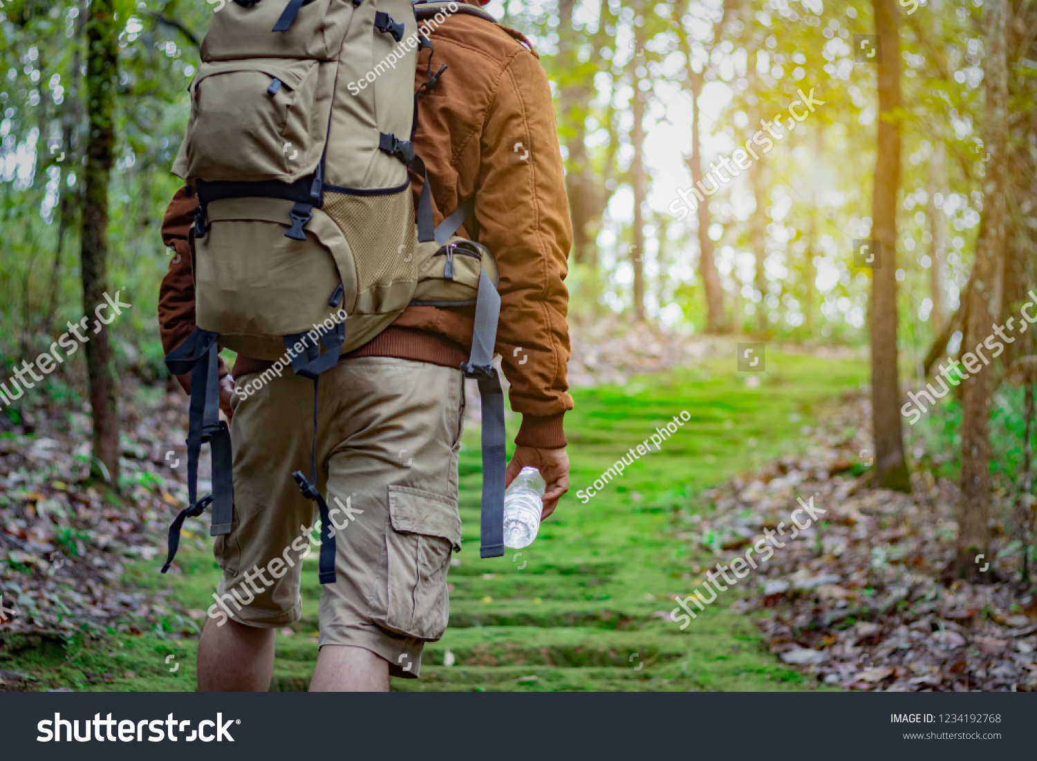 Hiking Backpack Climbing Shoes On Man Stock Photo 1234192768 | Shutterstock