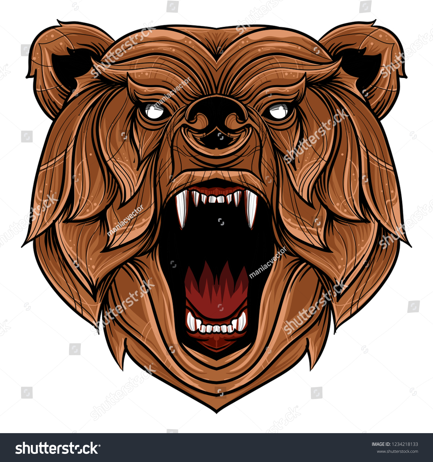 Голова злого медведя