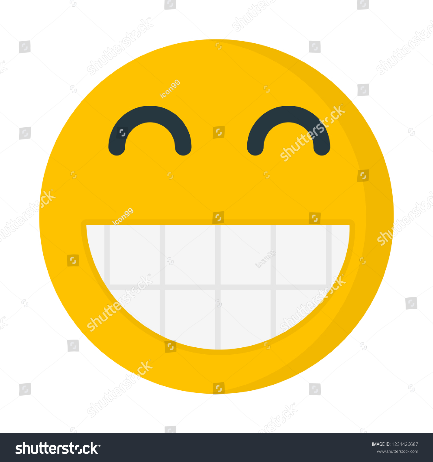 Grinning Eyes Closed Emoticon Stock Vector (Royalty Free) 1234426687 ...