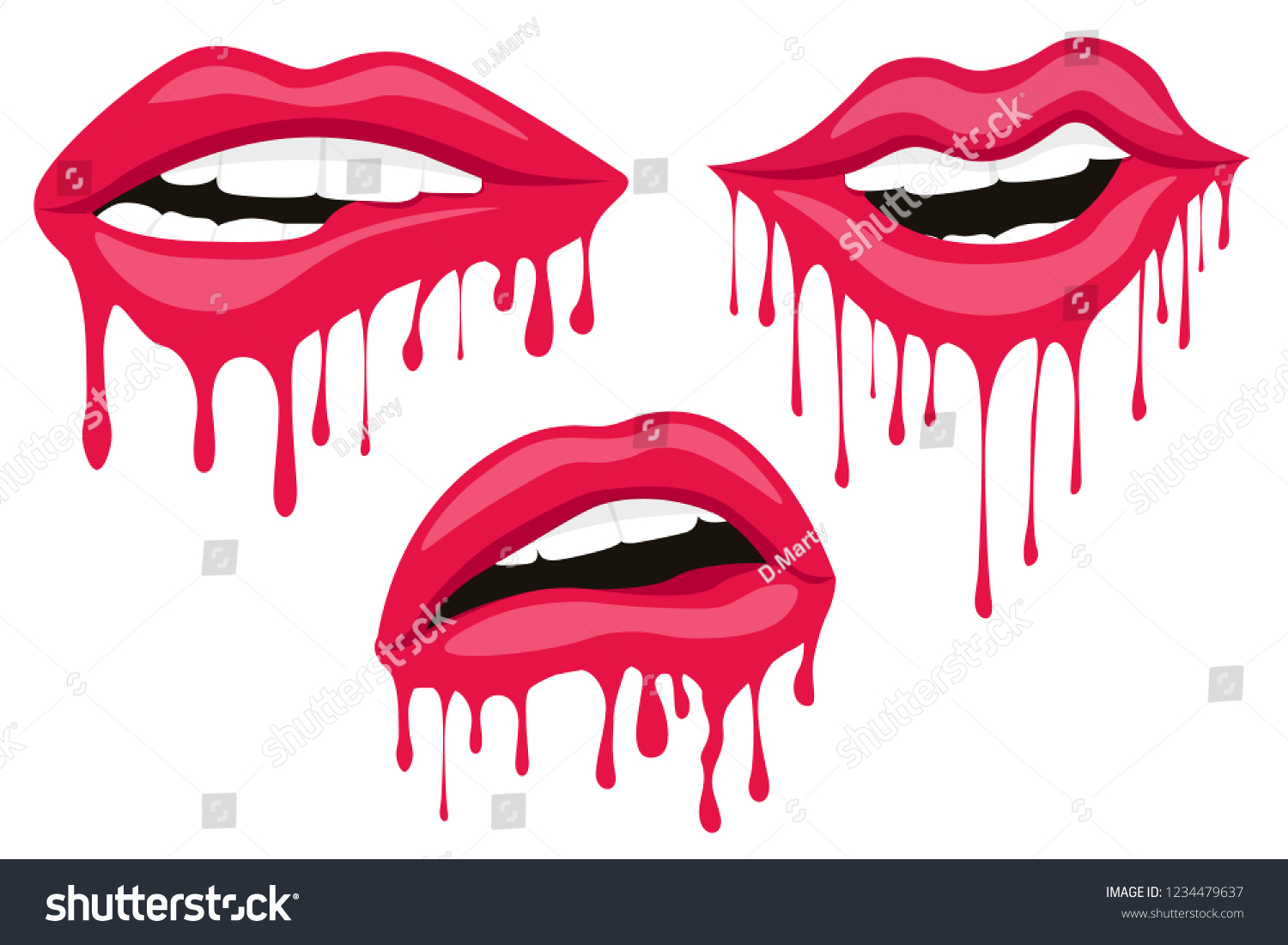 Vector Illustration Parted Lips Sexy Woman Stock Vector Royalty Free Shutterstock