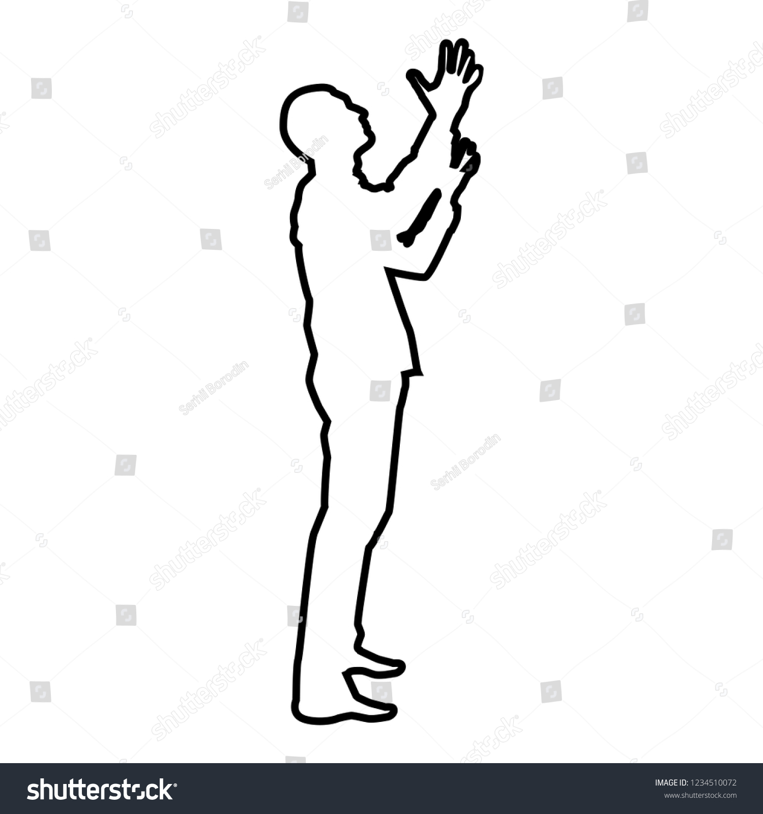 Man Turning Heaven Man Arm Appeal Stock Vector (Royalty Free ...