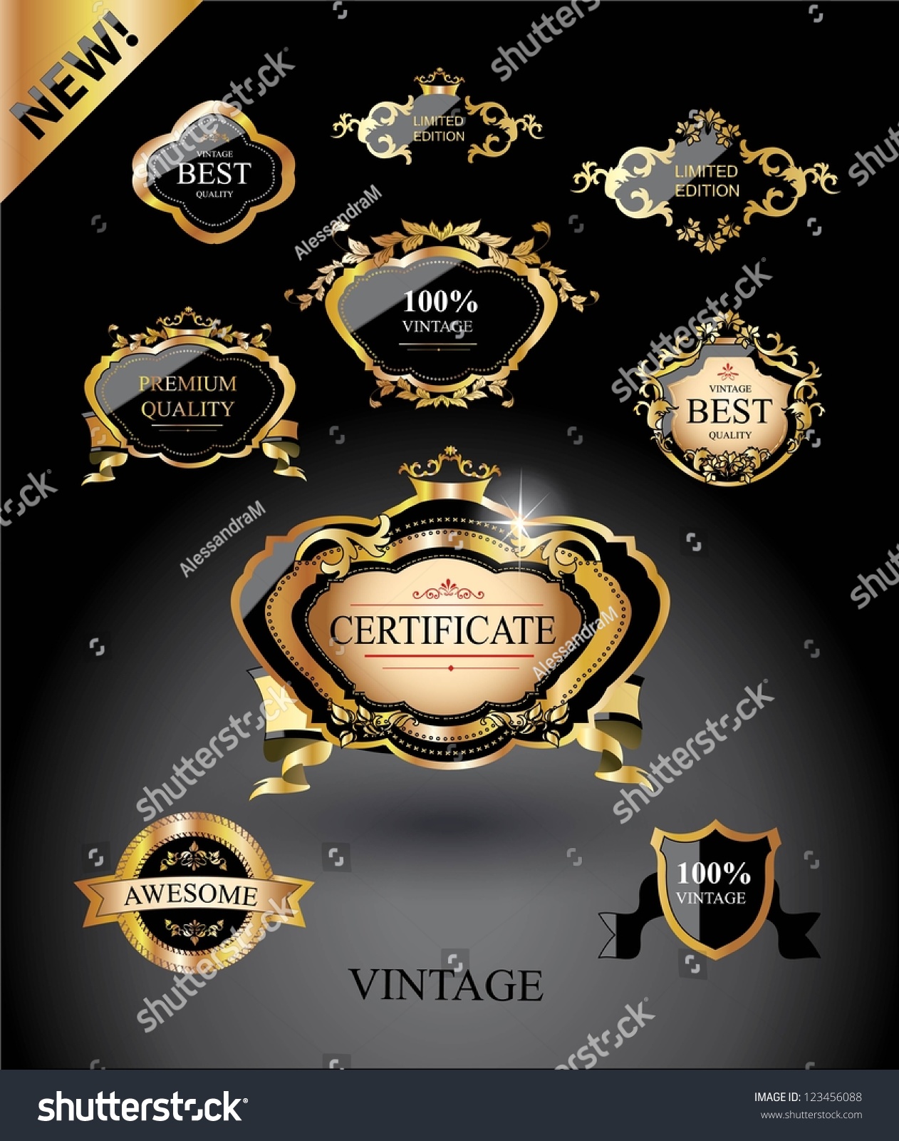 Vintage Labelsroyal Design Stock Vector (Royalty Free) 123456088 ...
