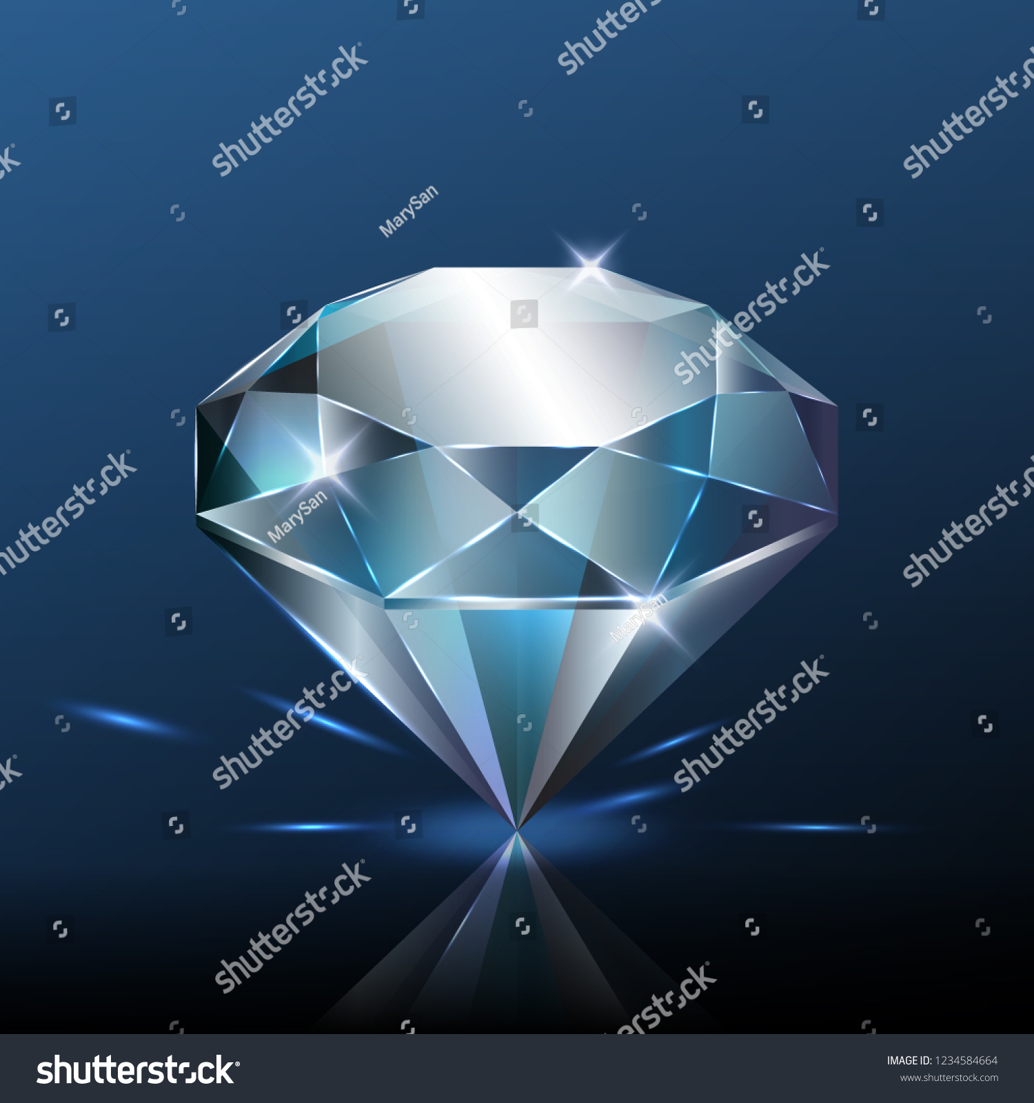 Big Pure Blue Diamond Glitter Vector Stock Vector (Royalty Free ...