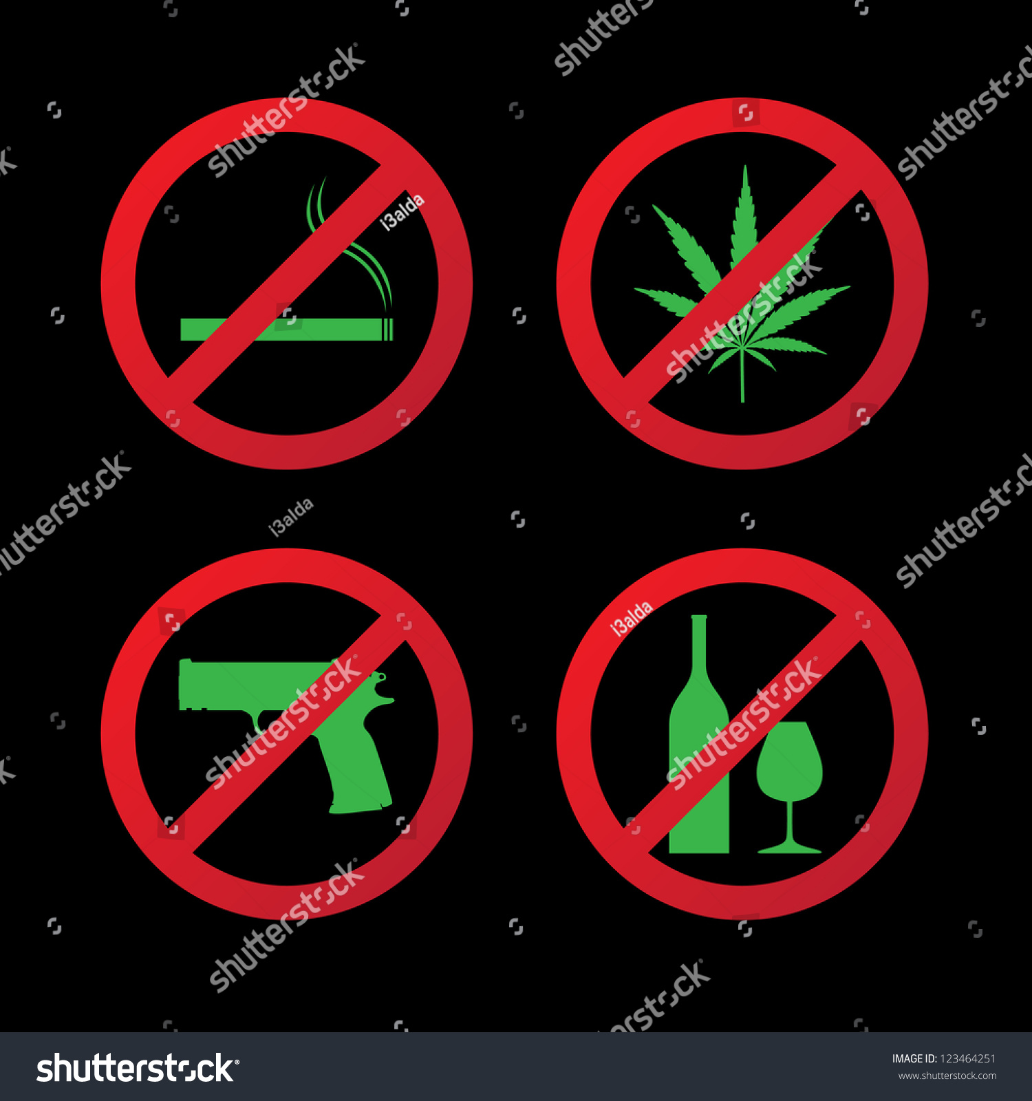 Set Do Not Allowed Symbols Illustration Stock Vector (Royalty Free ...