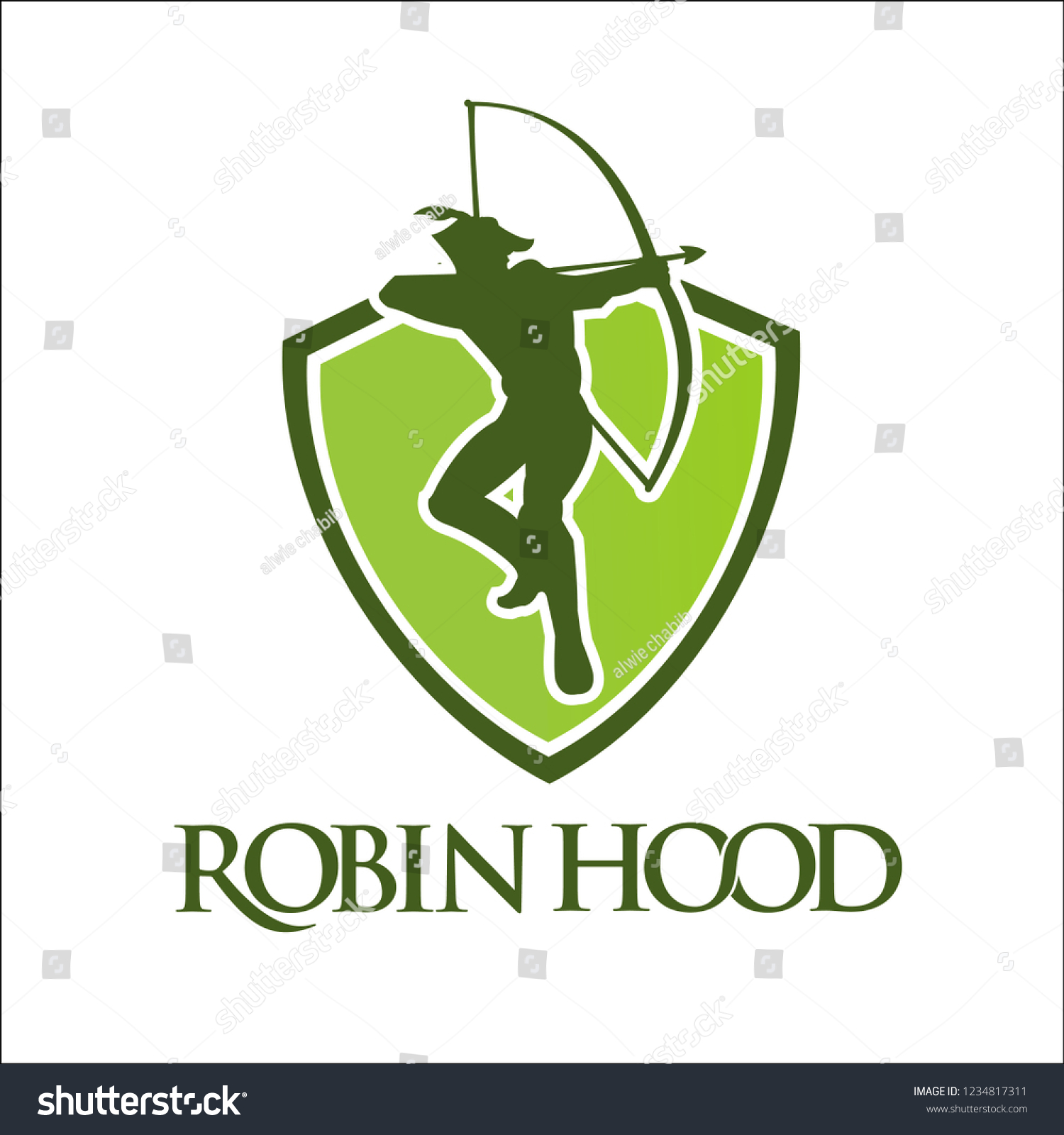 Robin Hood Focus Archery Target Logo Stock Vector (Royalty Free ...