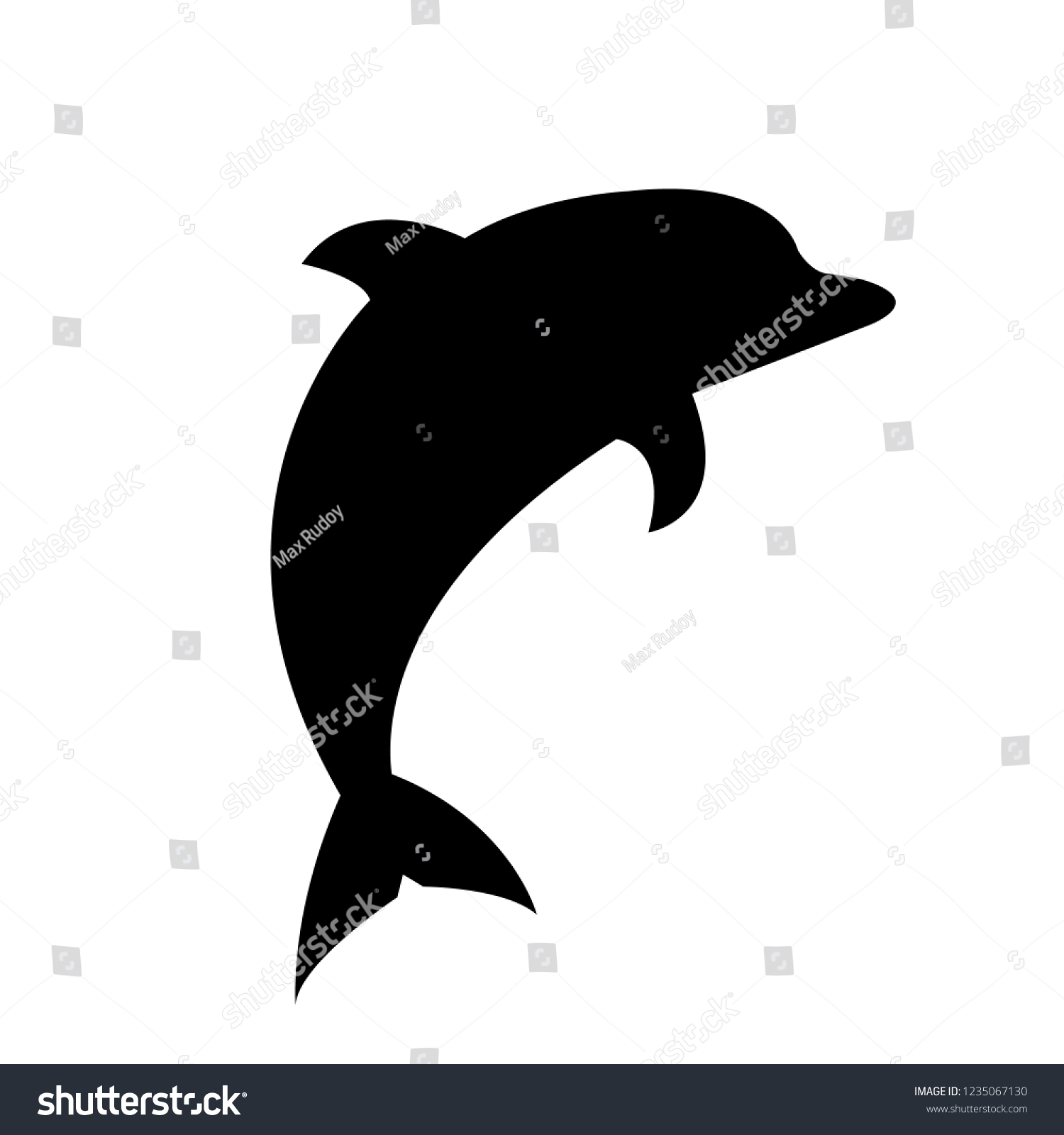 Dolphin Icon Logo On White Background Stock Vector (Royalty Free ...