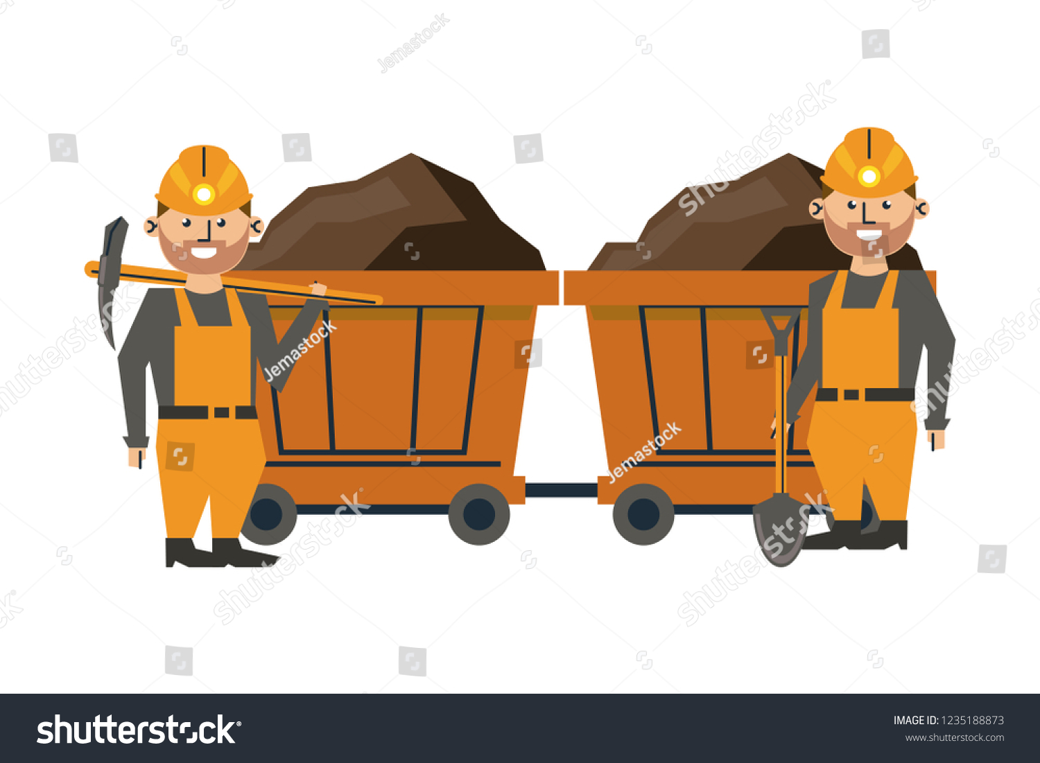 Mining Workers Cartoon Stock Vector (Royalty Free) 1235188873 ...